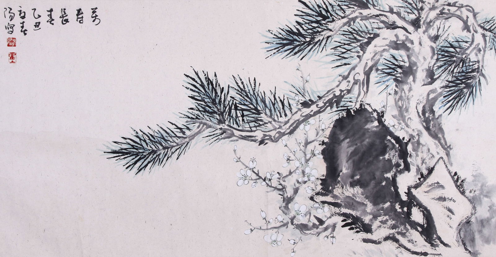 ATTRIBUTED TO HUO CHUNYANG, FLOWERS, HANGING SCROLL (1 of 7)