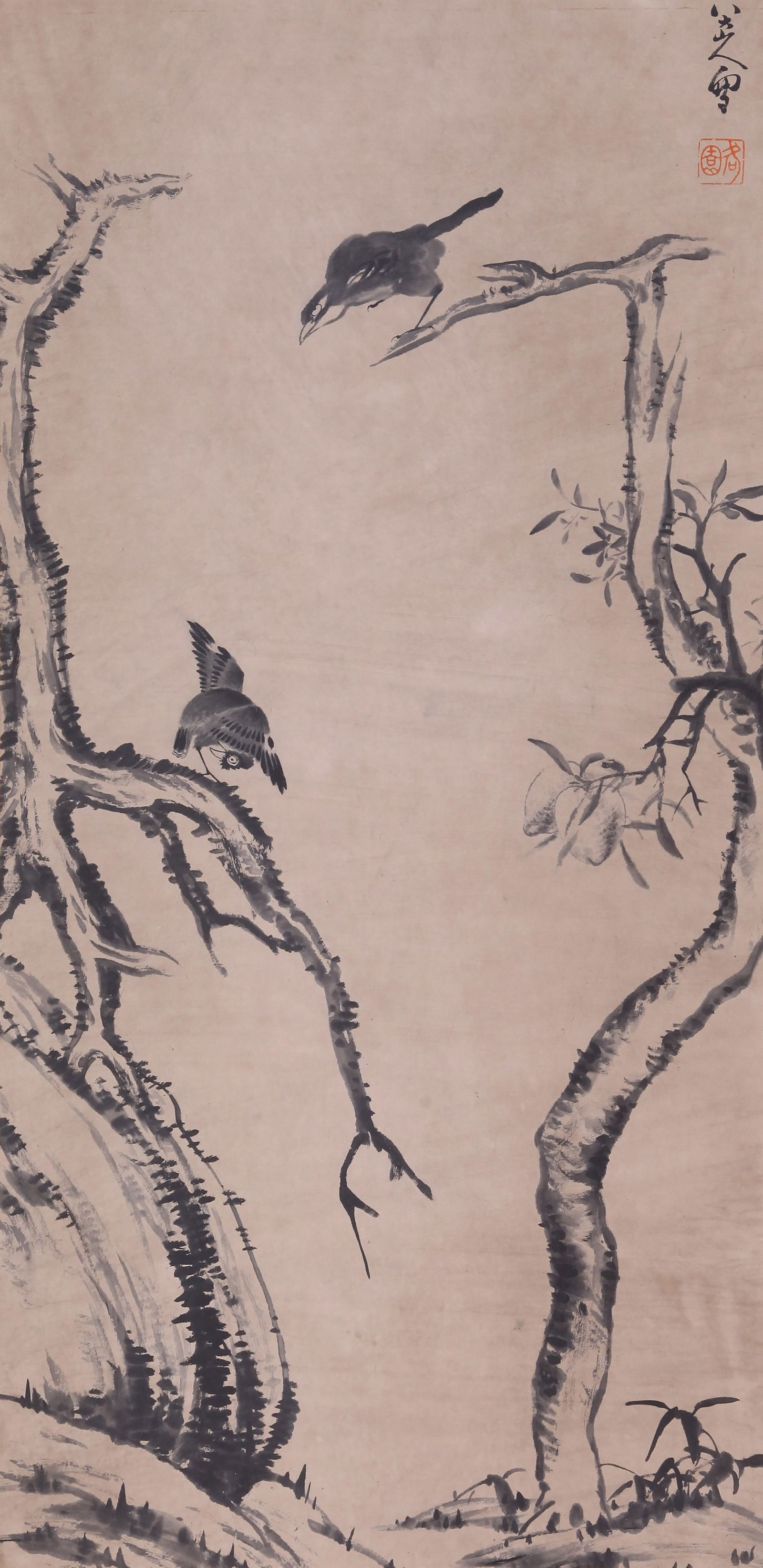ATTRIBUTED TO BADA SHANREN, BIRDS, HANGING SCROLL (1 of 10)