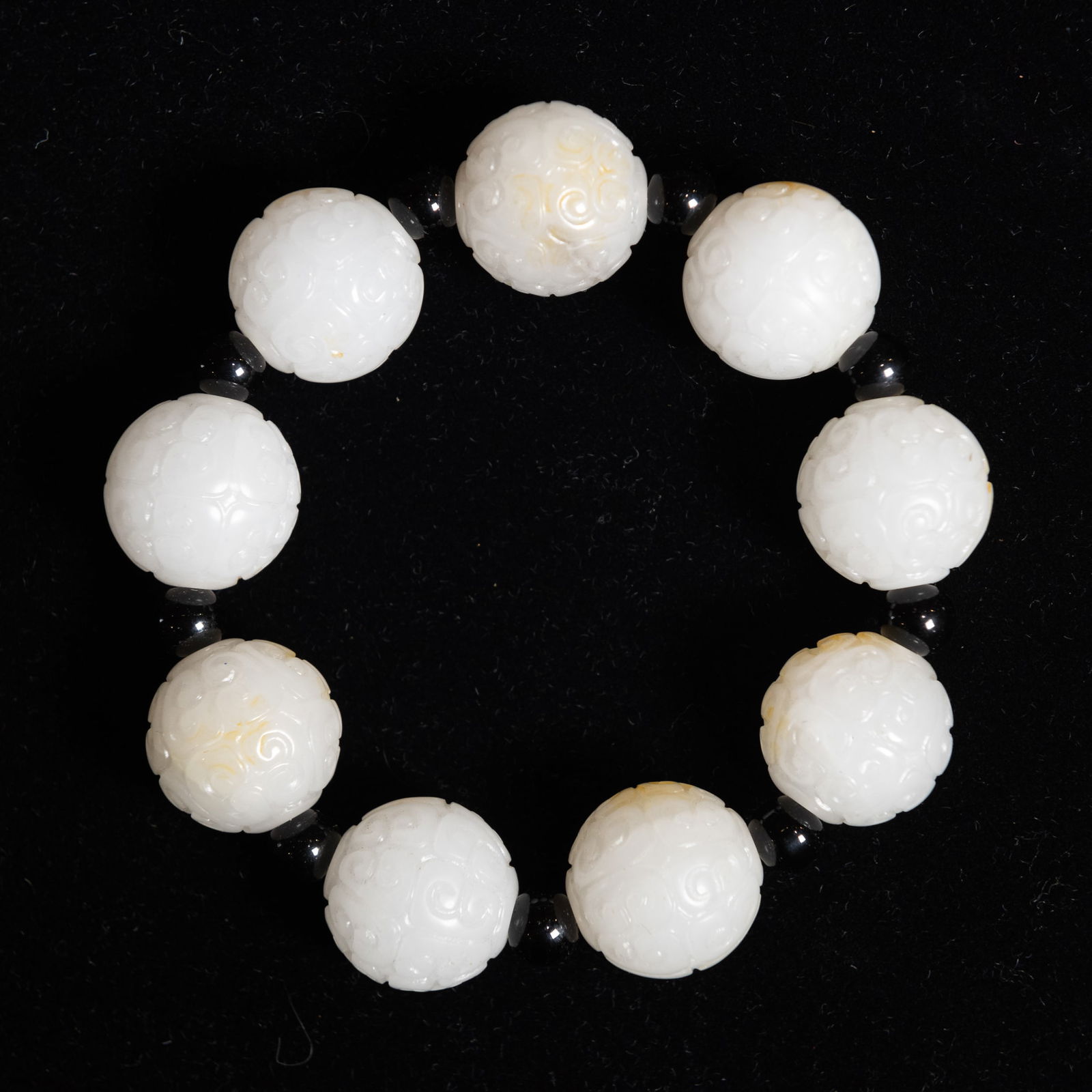 Chinease White jade Bead Bracelet (1 of 3)