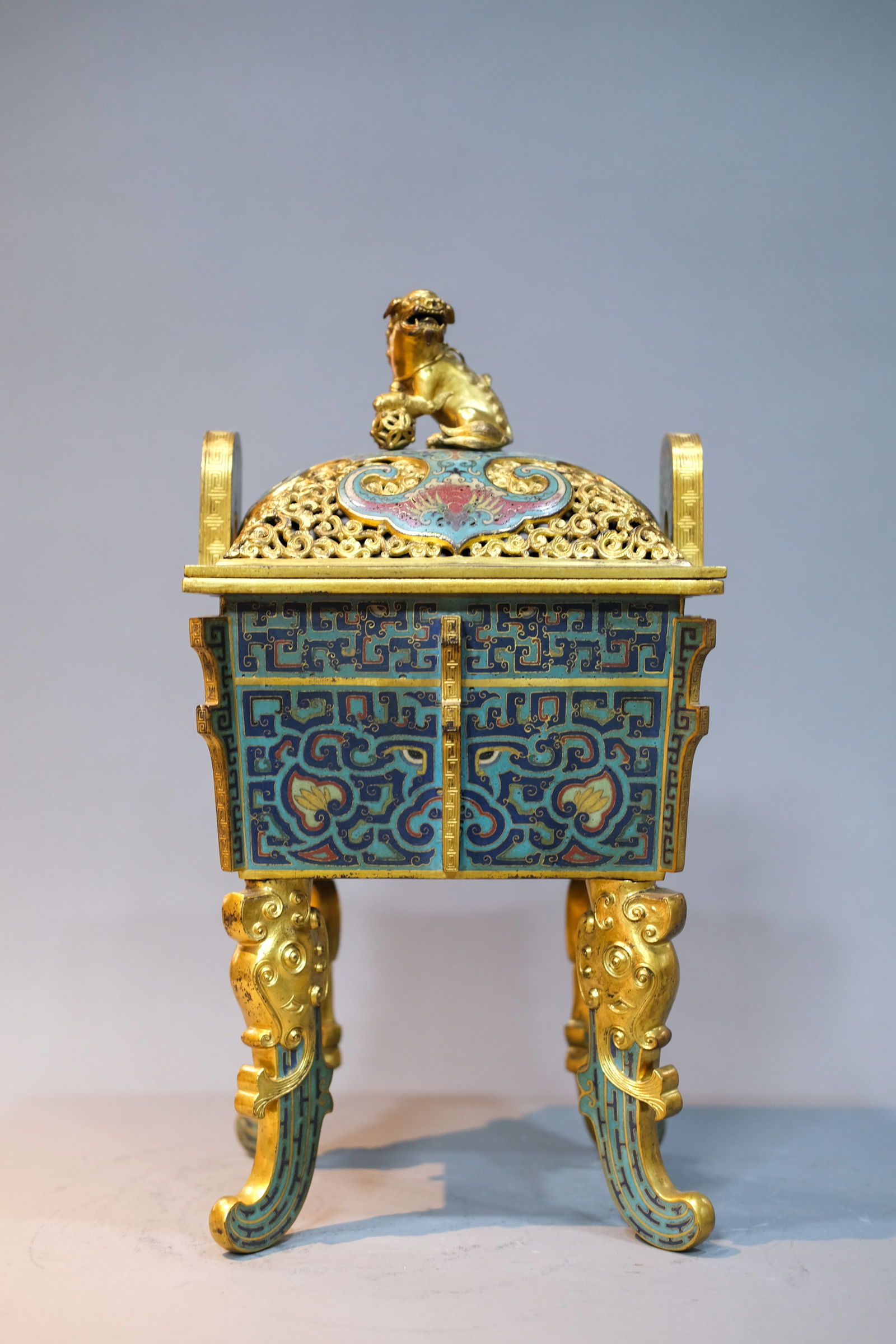 CLOISONNE ENAMEL BEAST FOUR-LEGGED INCENSE BURNER (1 of 8)