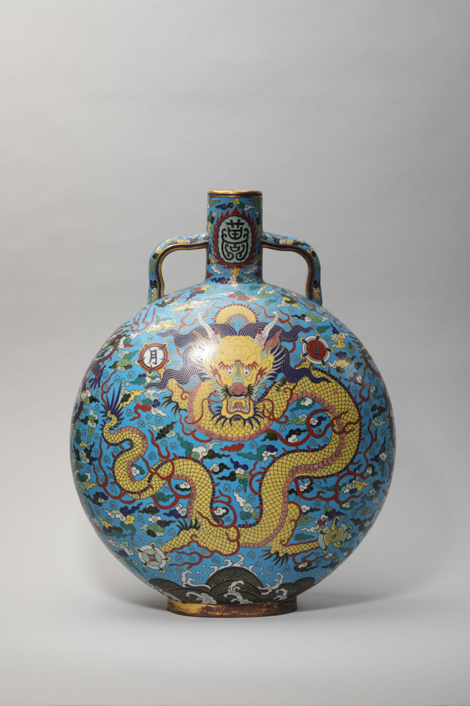 CLOISONNE ENAMEL DRAGON MOONFLASK (1 of 7)