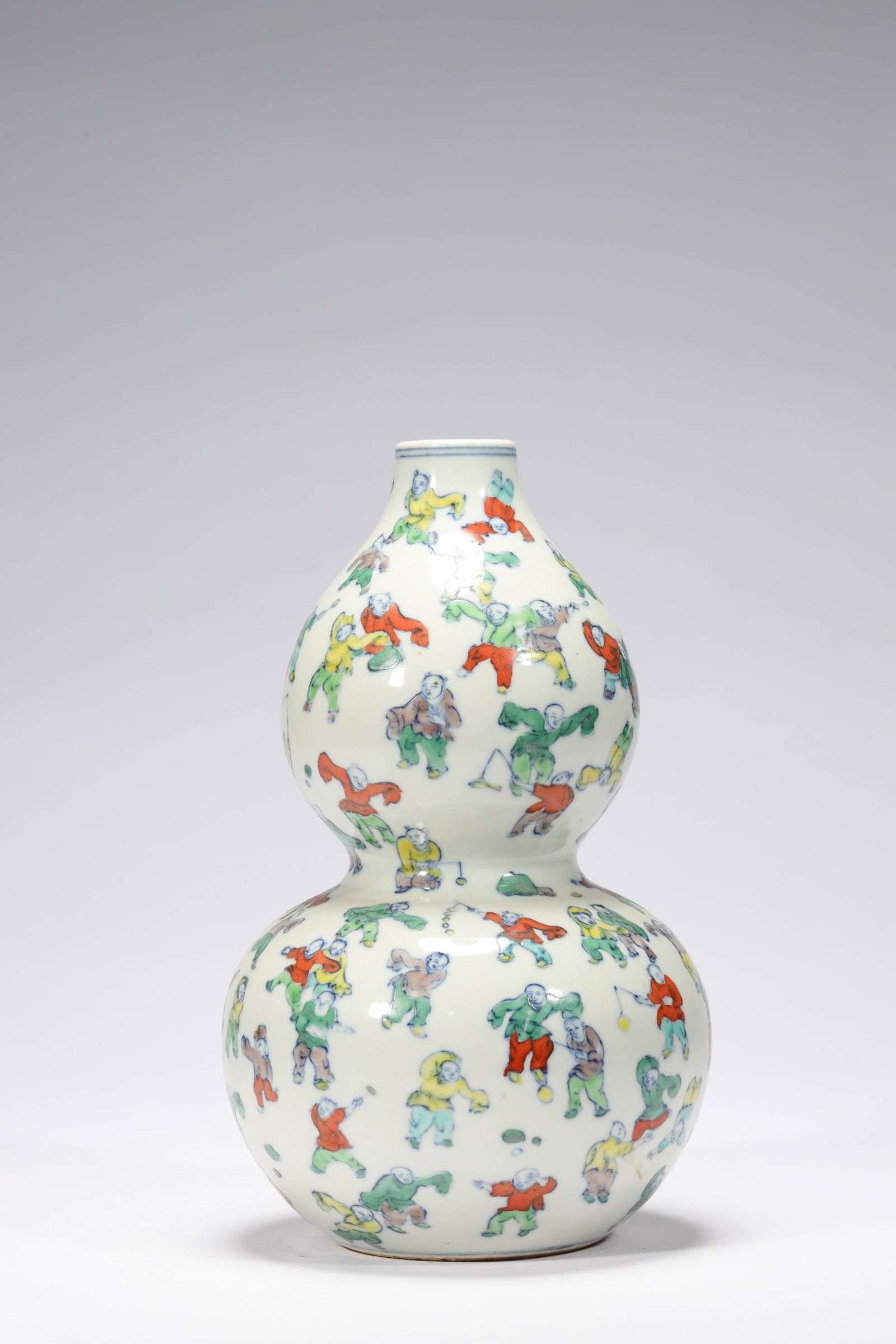 DOUCAI CHILDREN DOUBLE-GOURD-SHAPE VASE (1 of 5)