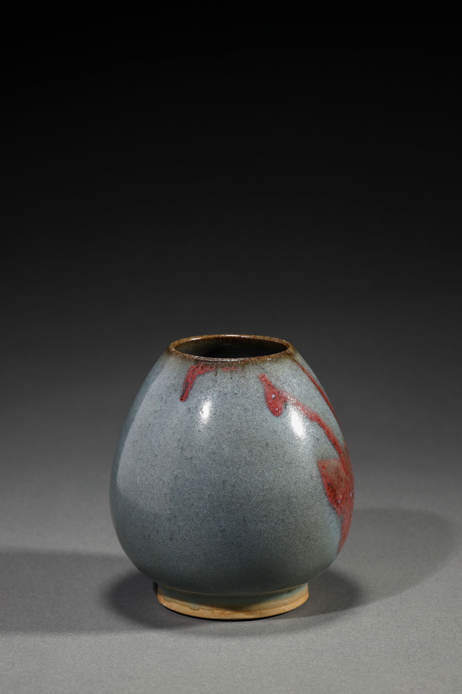 JUNYAO PURPLE-SPLASHED WATER COUPE: Junyao purple-splashed water coupe.Dimensions: Height: 13 cm, Width: 12.5 cm.