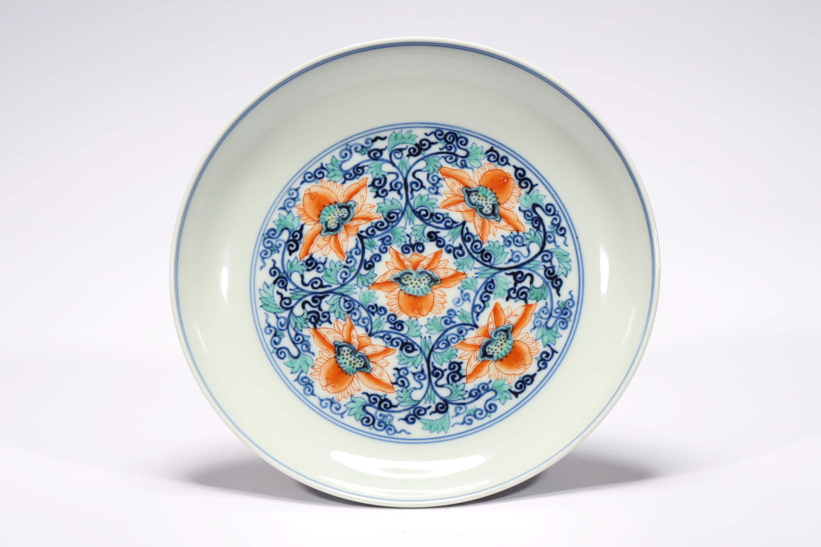 IRON-RED GLAZE AND UNDERGLAZE BLUE DISH (1 of 3)