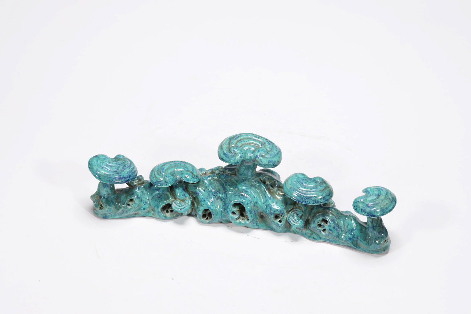 ROBIN'S EGG GLAZE LINGZHI FUNGUS BRUSH RACK (1 of 4)