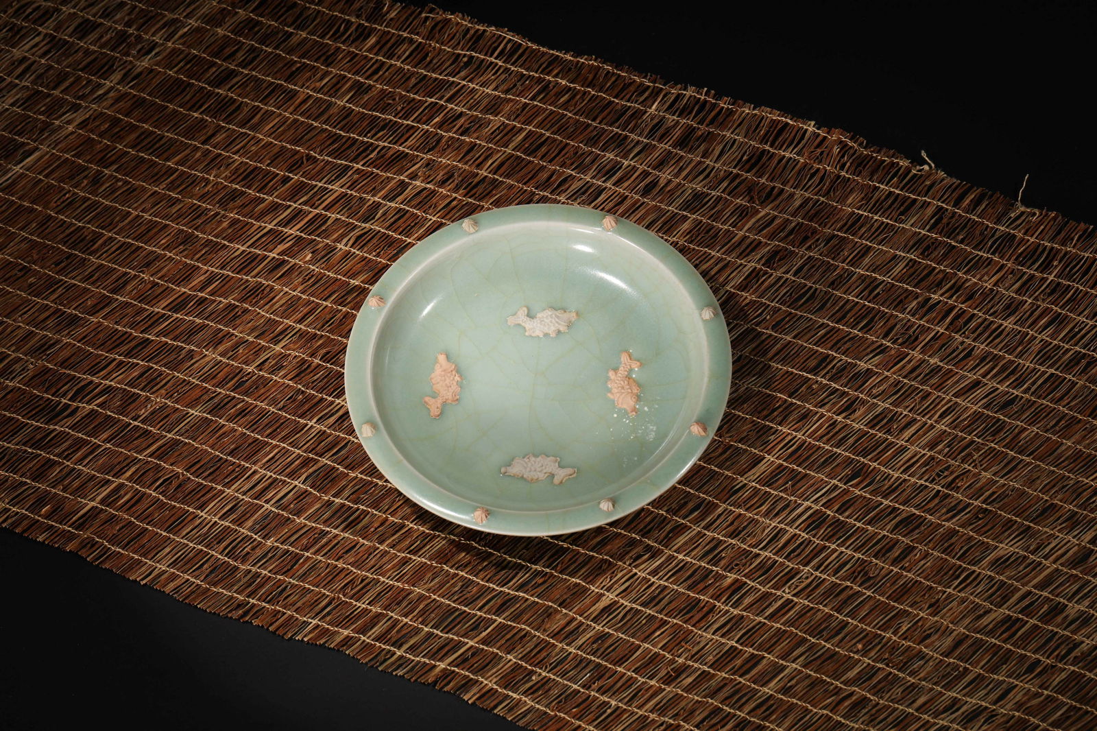 CELADON GLAZE CARP DISH - 2