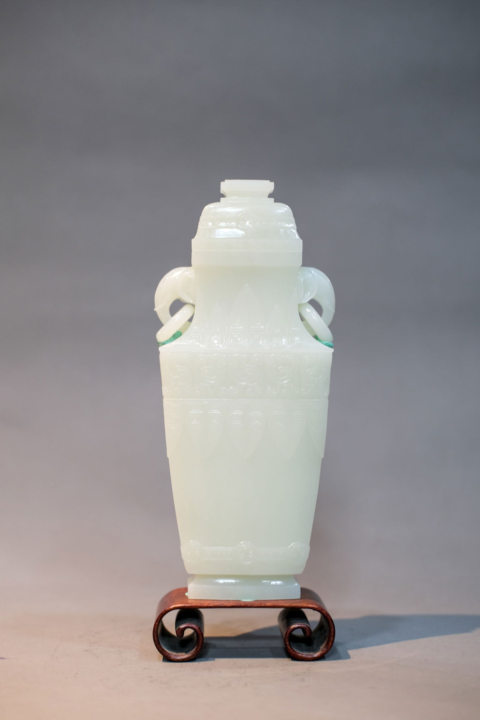 WHITE JADE DOUBLE-EARED VASE (1 of 10)