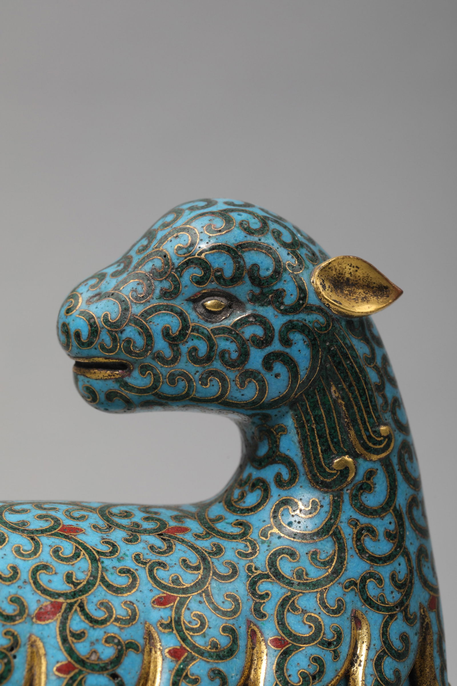 CLOISONNE ENAMEL RAM-SHAPE CONTAINER - 3
