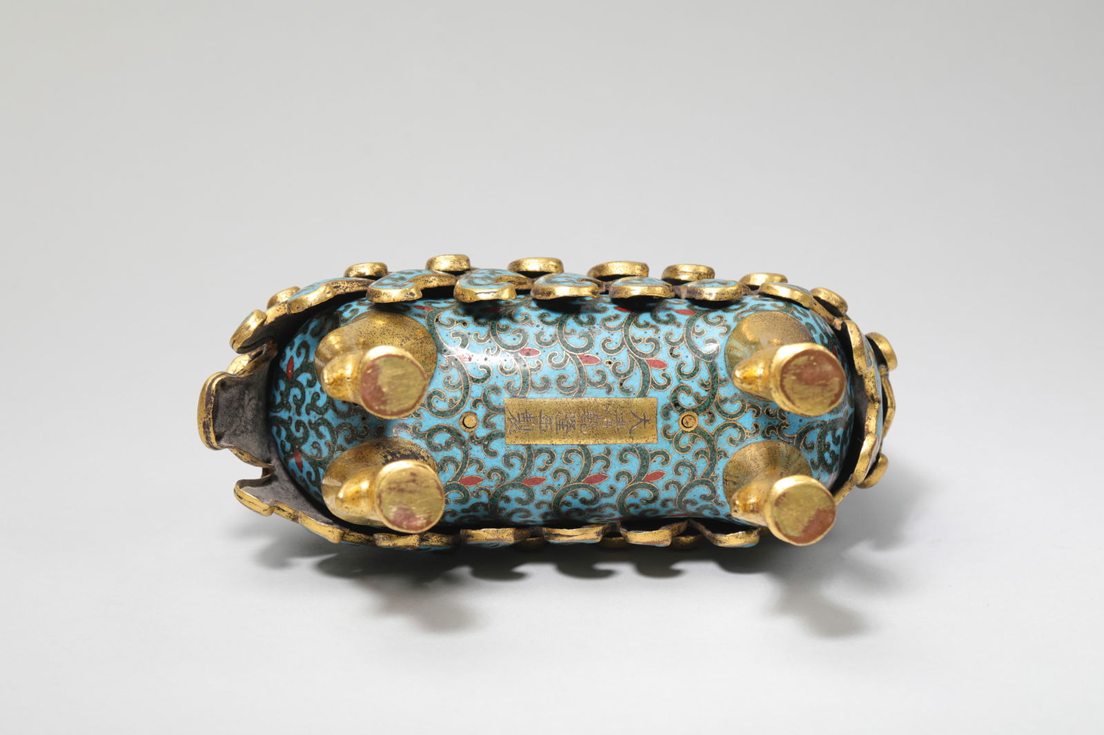 CLOISONNE ENAMEL RAM-SHAPE CONTAINER - 5