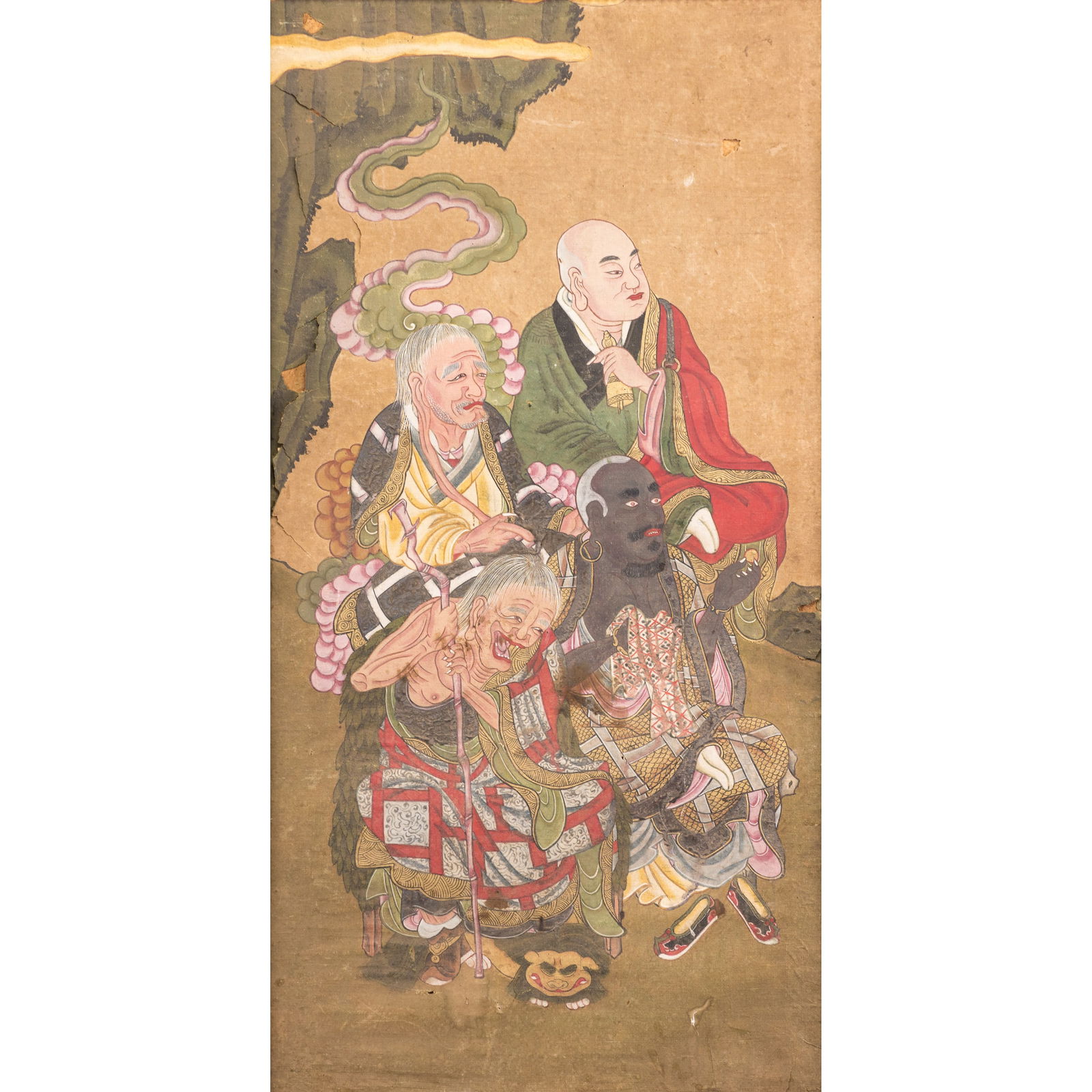 A CHINESE FRAMED PAINTING OF FIGURE (1 of 12)