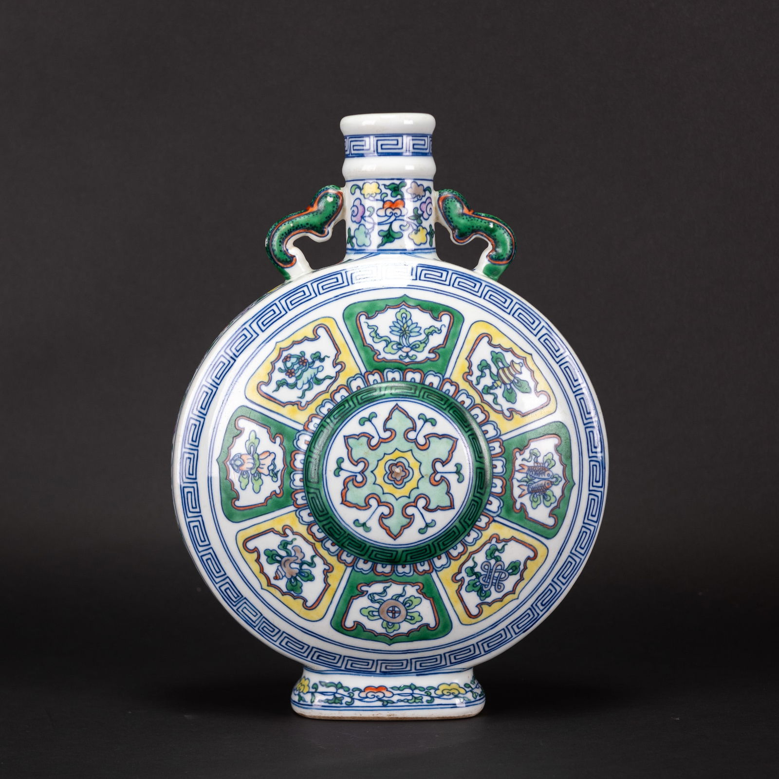 A DOUCAI MOONFLASK: A Doucai Moon Flask. H32cm