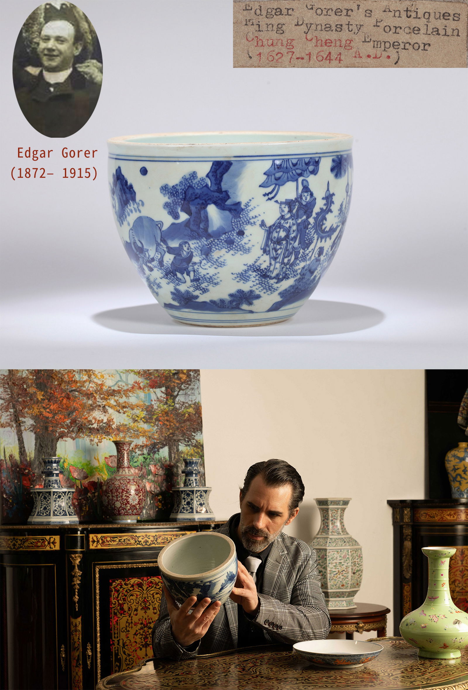 A BLUE AND WHITE 'FIGURES' POT: A blue and white pot decorated with figures and stories.Diameter 20 cm, Height 15 cm.