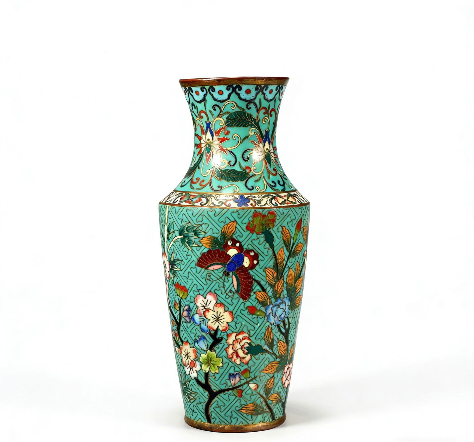 A CLOISONNE ENAMEL VASE (1 of 7)