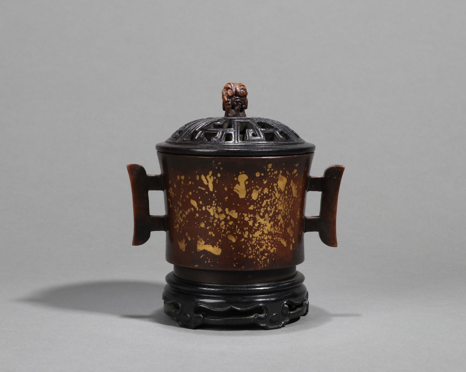 A GILT-SPLASHED BRONZE CENSER (1 of 4)