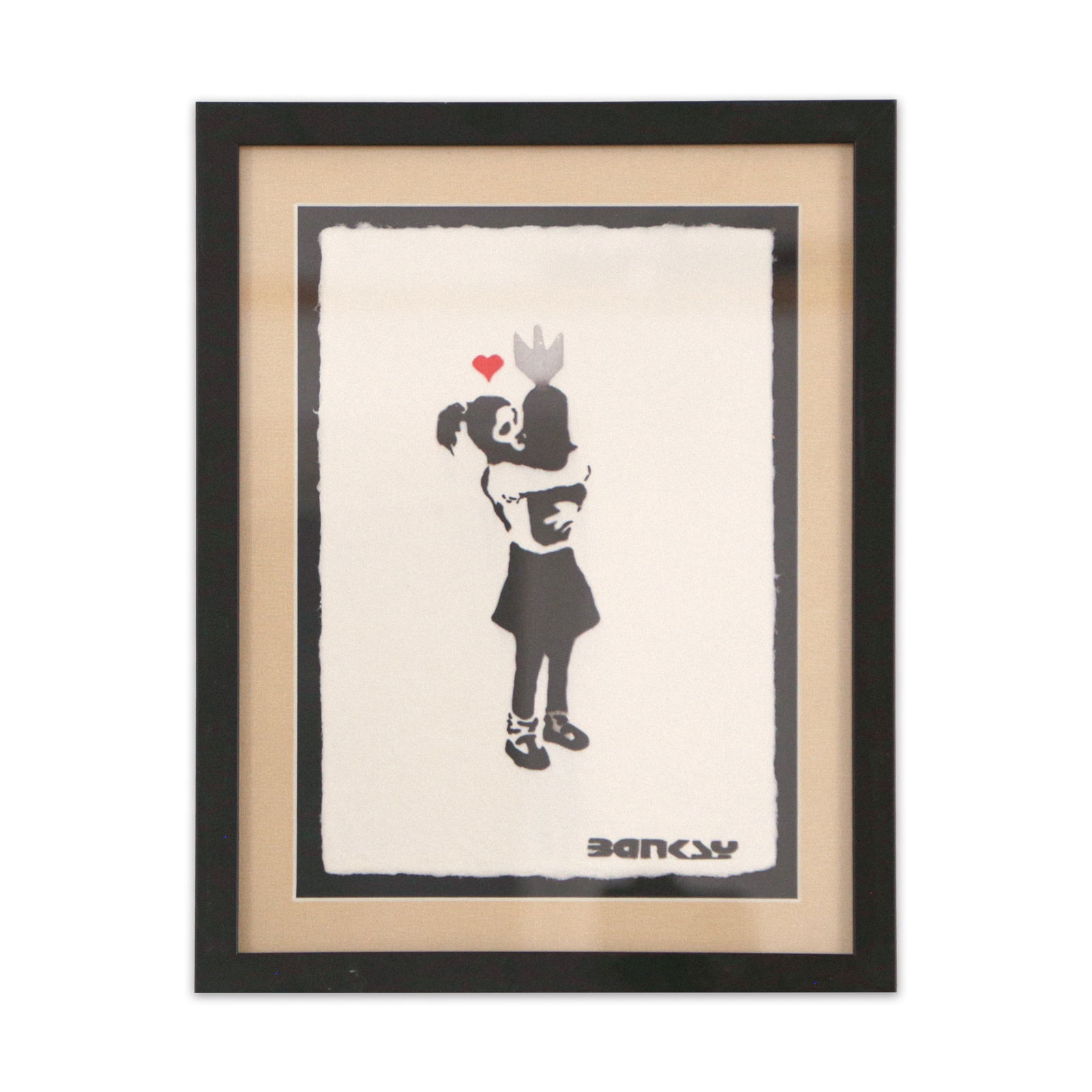 BANKSY (B. 1974), ATTRIBUTED TO, STENCIL SPRAY ON PAPER 'BOMB HUGGER' (1 of 1)