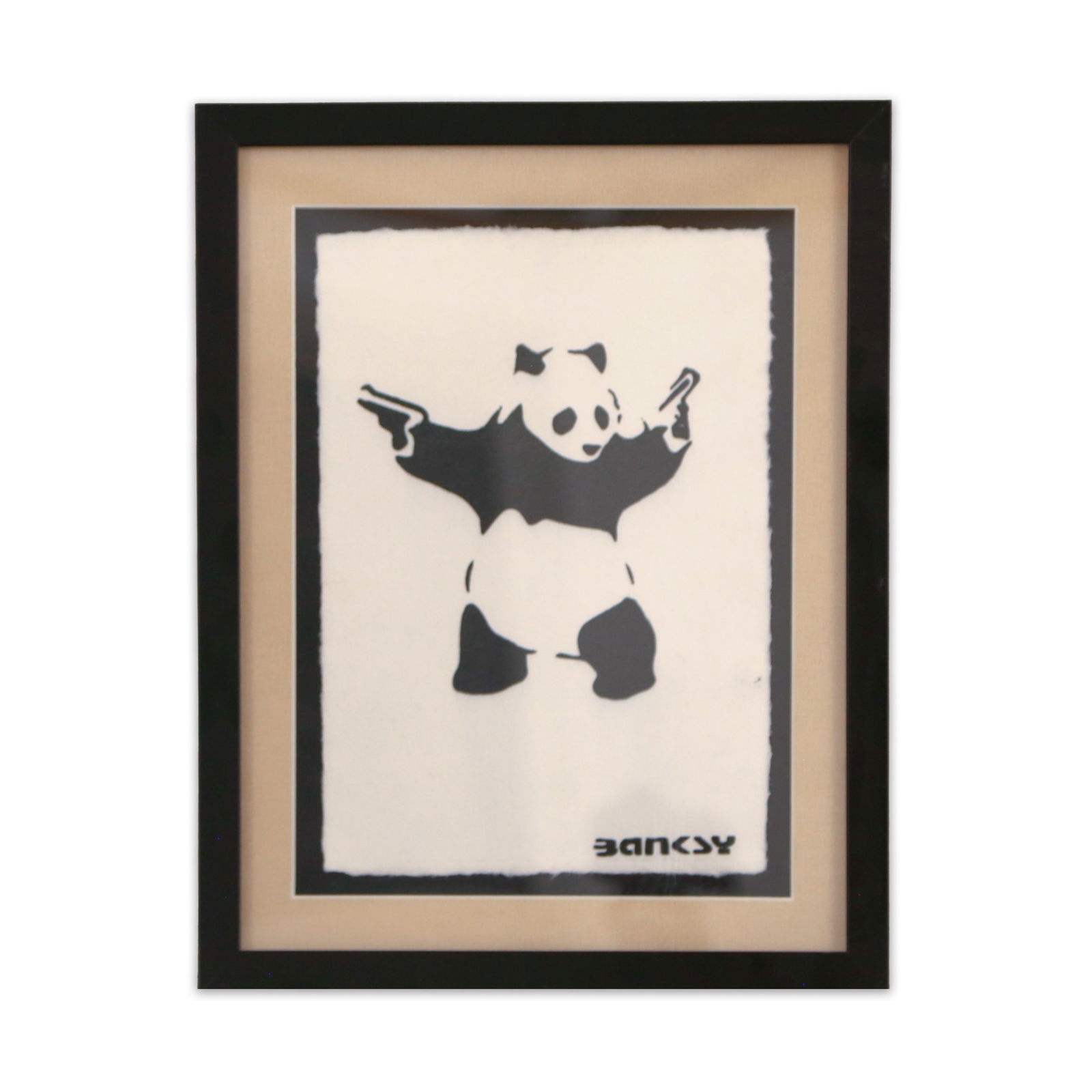 BANKSY (B. 1974), ATTRIBUTED TO, STENCIL SPRAY ON PAPER 'FLYING PANDA' (1 of 1)