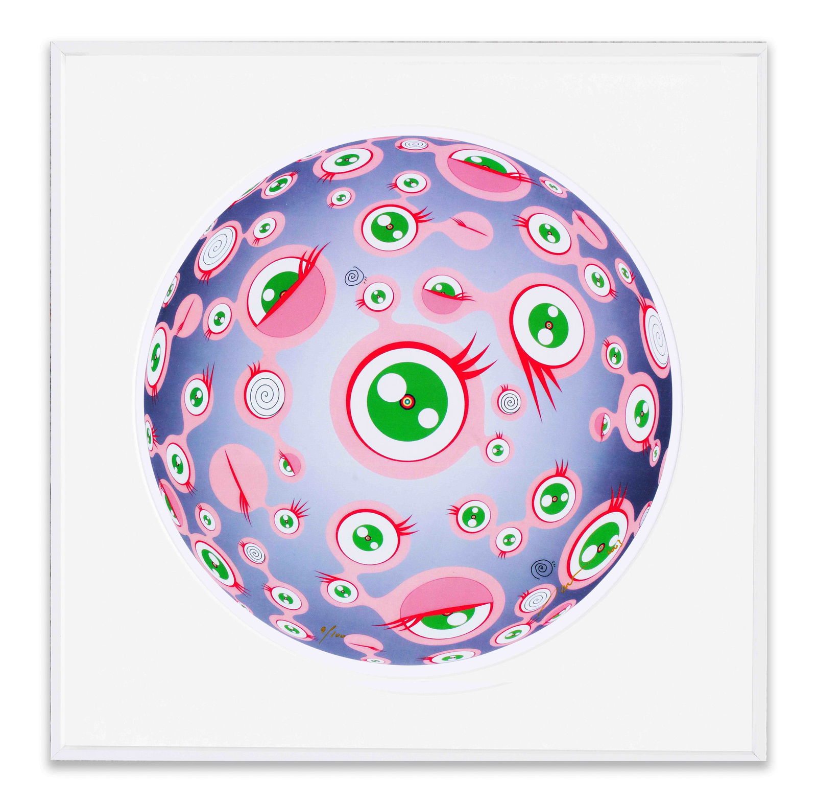 TAKASHI MURAKAMI (B. 1962), ATTRIBUTED TO, OFFSET LITHOGRAPH: An offset lithograph showcasing blending of high art and pop culture aesthetics. Dimensions: Image size (unframed): 13 3/4 x 13 3/4 in (35 x 35 cm). All measurements are approximate. Note: Murakami's
