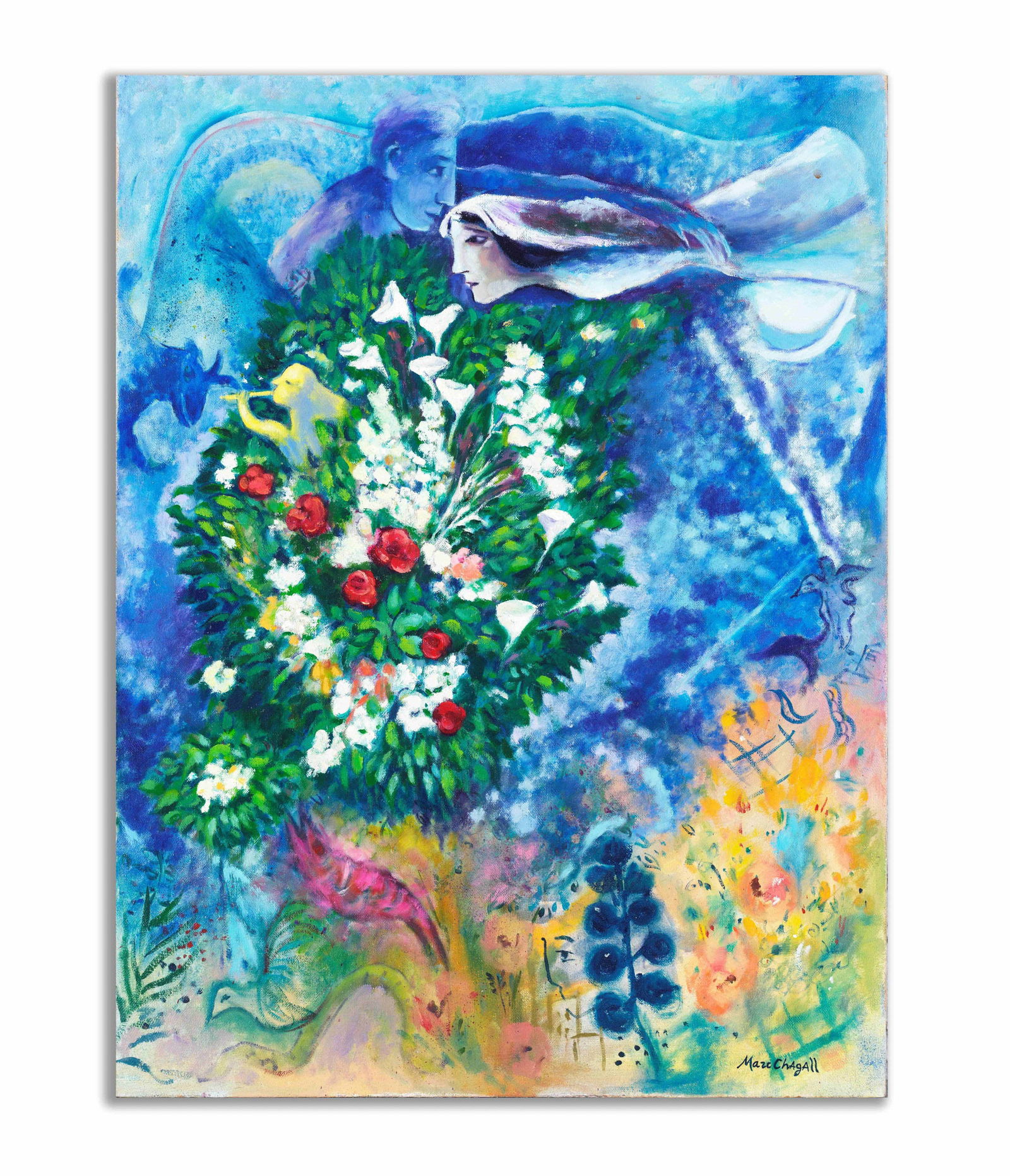 MARC CHAGALL (1887-1985), ATTRIBUTED TO, OIL ON CANVAS (1 of 2)