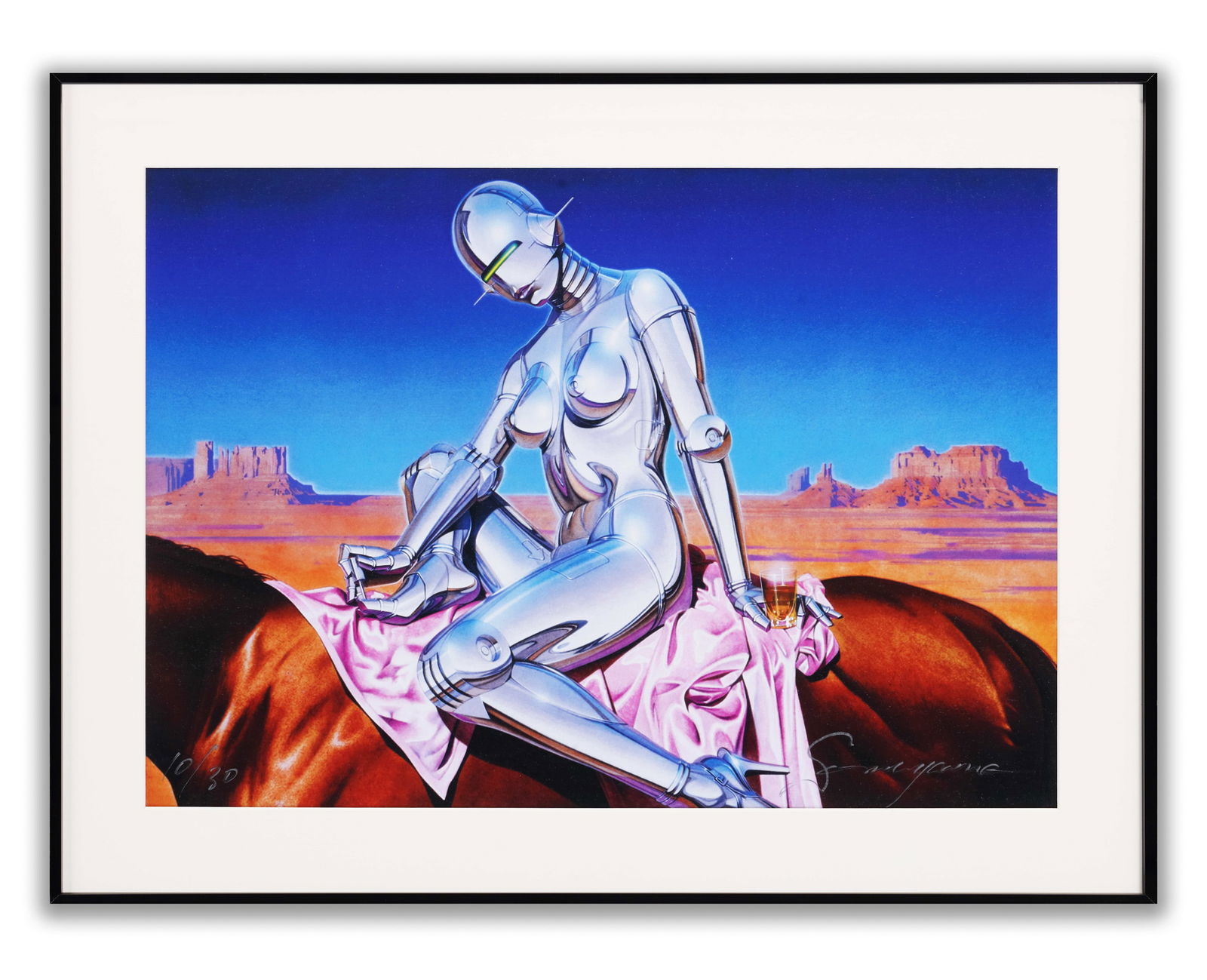 SORAYAMA HAJIME (B. 1947), ATTRIBUTED TO, OFFSET LITHOGRAPH: An offset lithograph featuring highly detailed metallic and futuristic elements characteristic of the artist's style.Dimensions: Image size (unframed): 19 3/4 x 13 3/4 in (50 x 35 cm). All