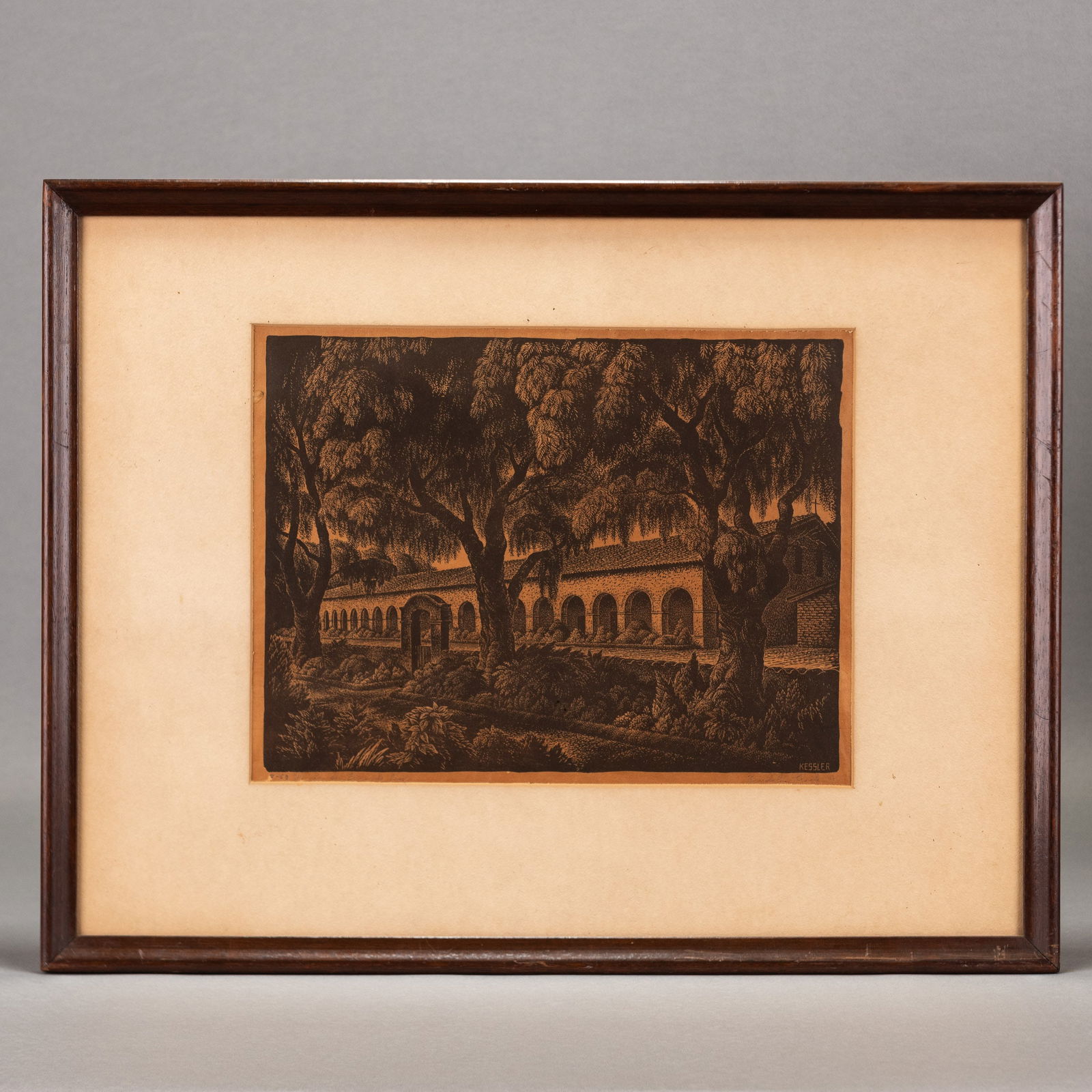 WATERCOLOR, ITALIAN SCHOOL (21ST CENTURY): Italian School (21st century), Florence Scene, watercolor, signed and inscribed indistinctly lower right and left.Dimensions: Overall (with frame): 13"h x 13"w