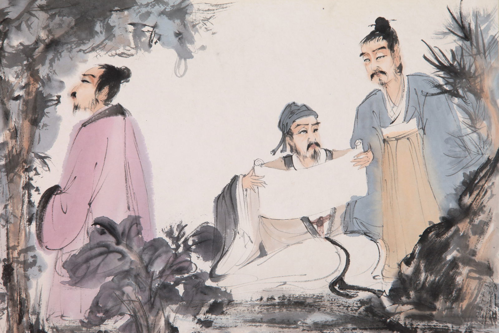 FU BAOSHI, ATTRIBUTED TO, FIGURES, HAND SCROLL - 3