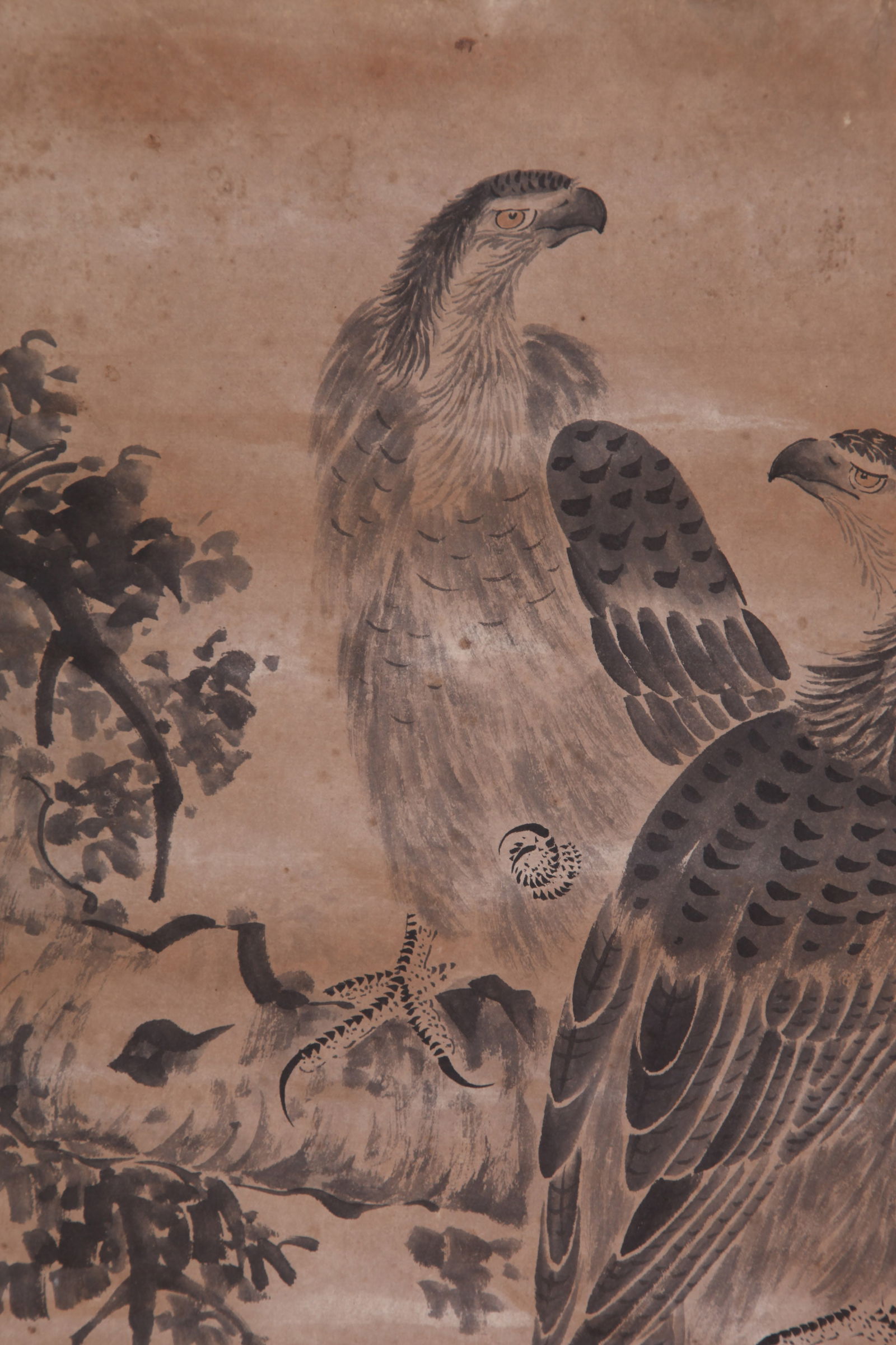 BADA SHANREN, ATTRIBUTED TO, TWO EAGLES, HANGING SCROLL - 3