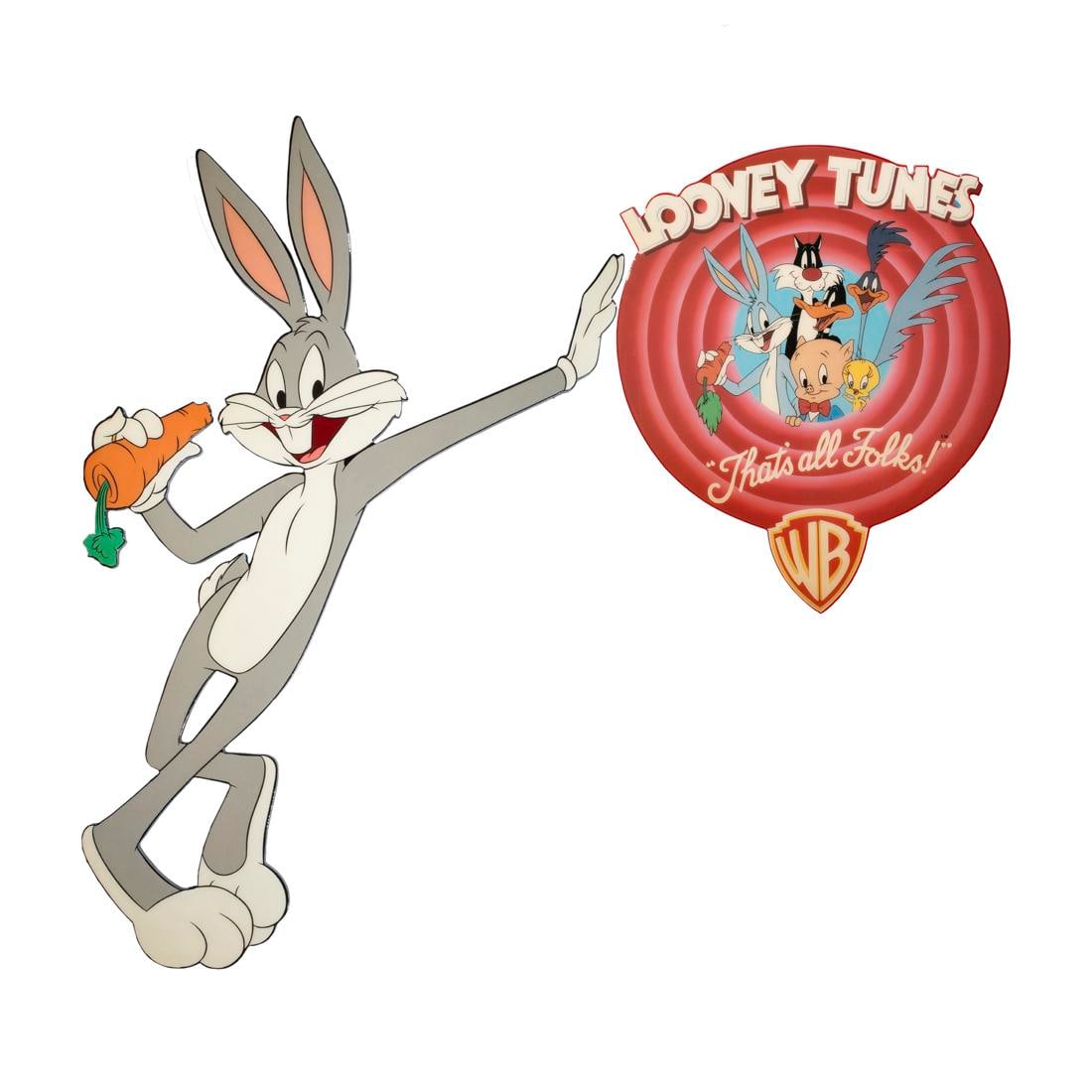 LOONEY TUNES DECORATIVE PLAQUES: (lot of 2) Looney Tunes Decorative Plaques, plastic on board, overall (largest): 41.5"h x 26"w.