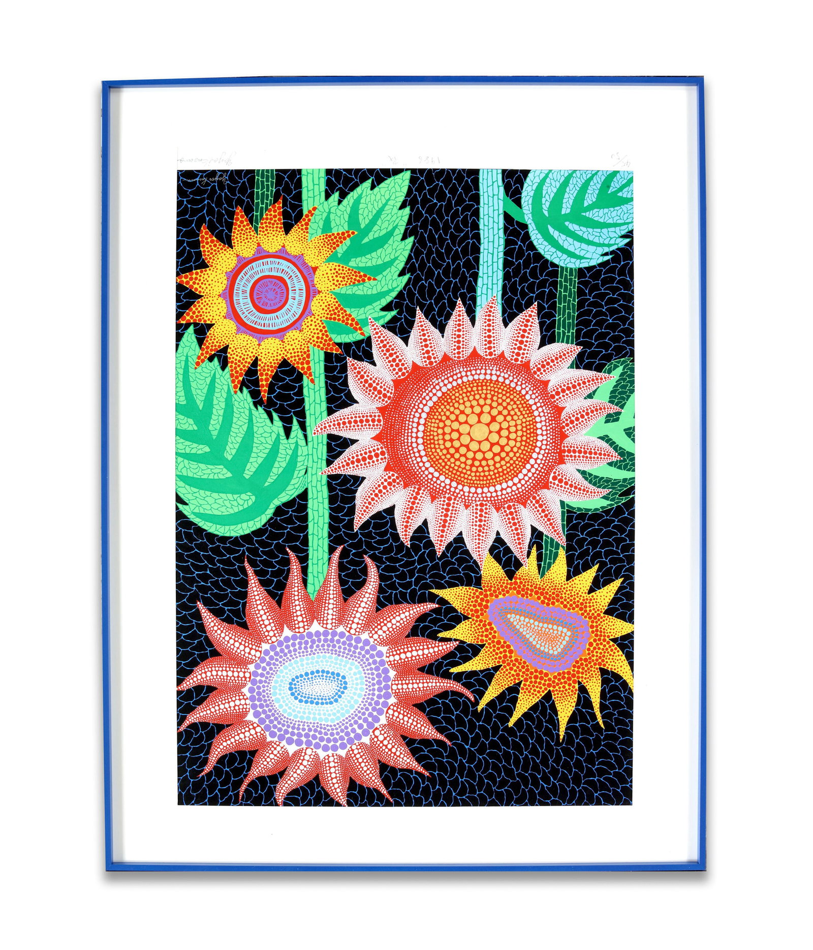 YAYOI KUSAMA (B. 1929), ATTRIBUTED TO, SILKSCREEN PRINT: The lot consists of a silkscreen print attributed to Yayoi Kusama (b. 1929). Dimensions: Framed: 56.5 x 74.5 cm. All measurements are approximate.