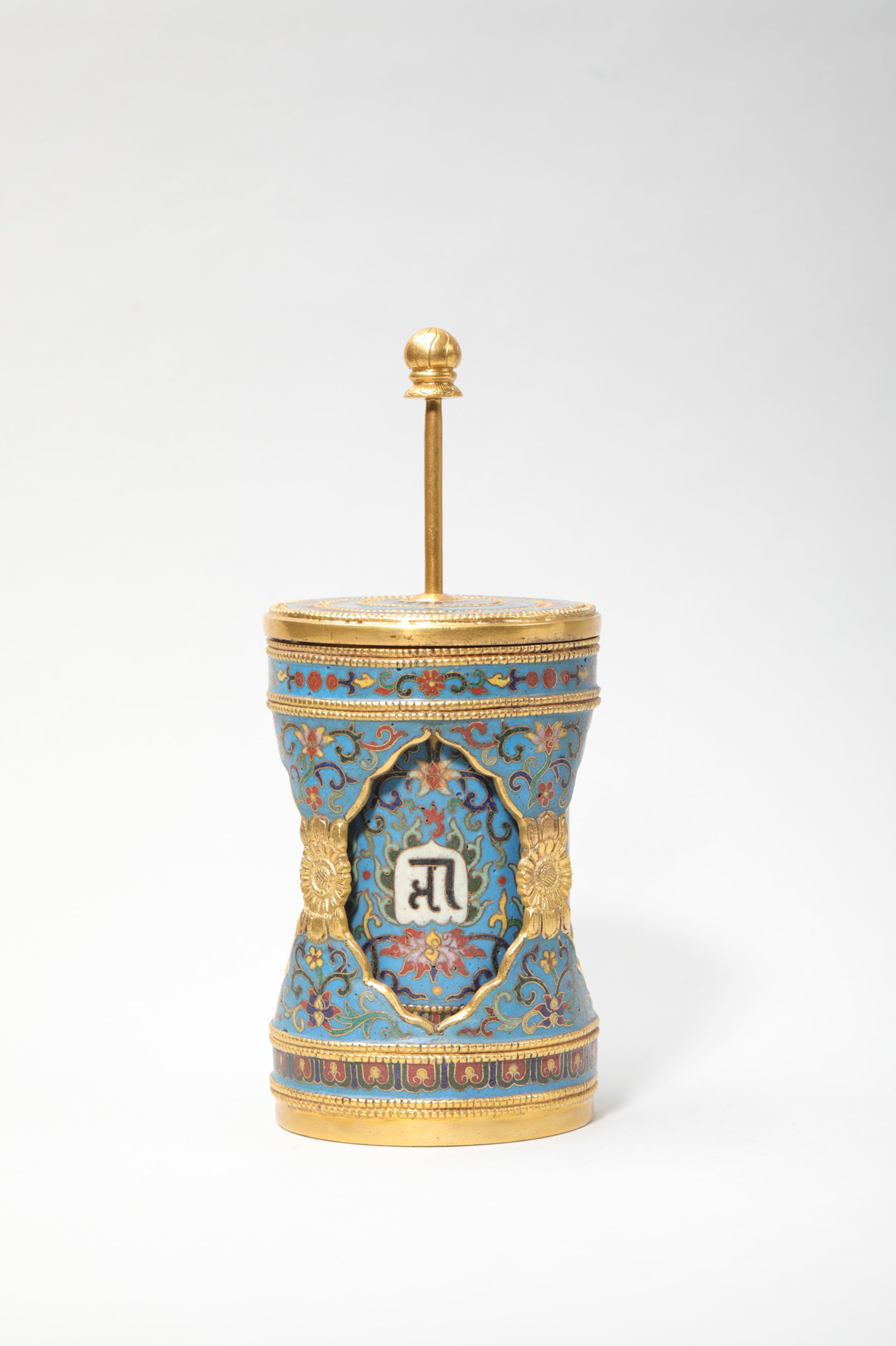 A CLOISONNE ENAMEL 'BUDDHIST WHEEL' (1 of 5)