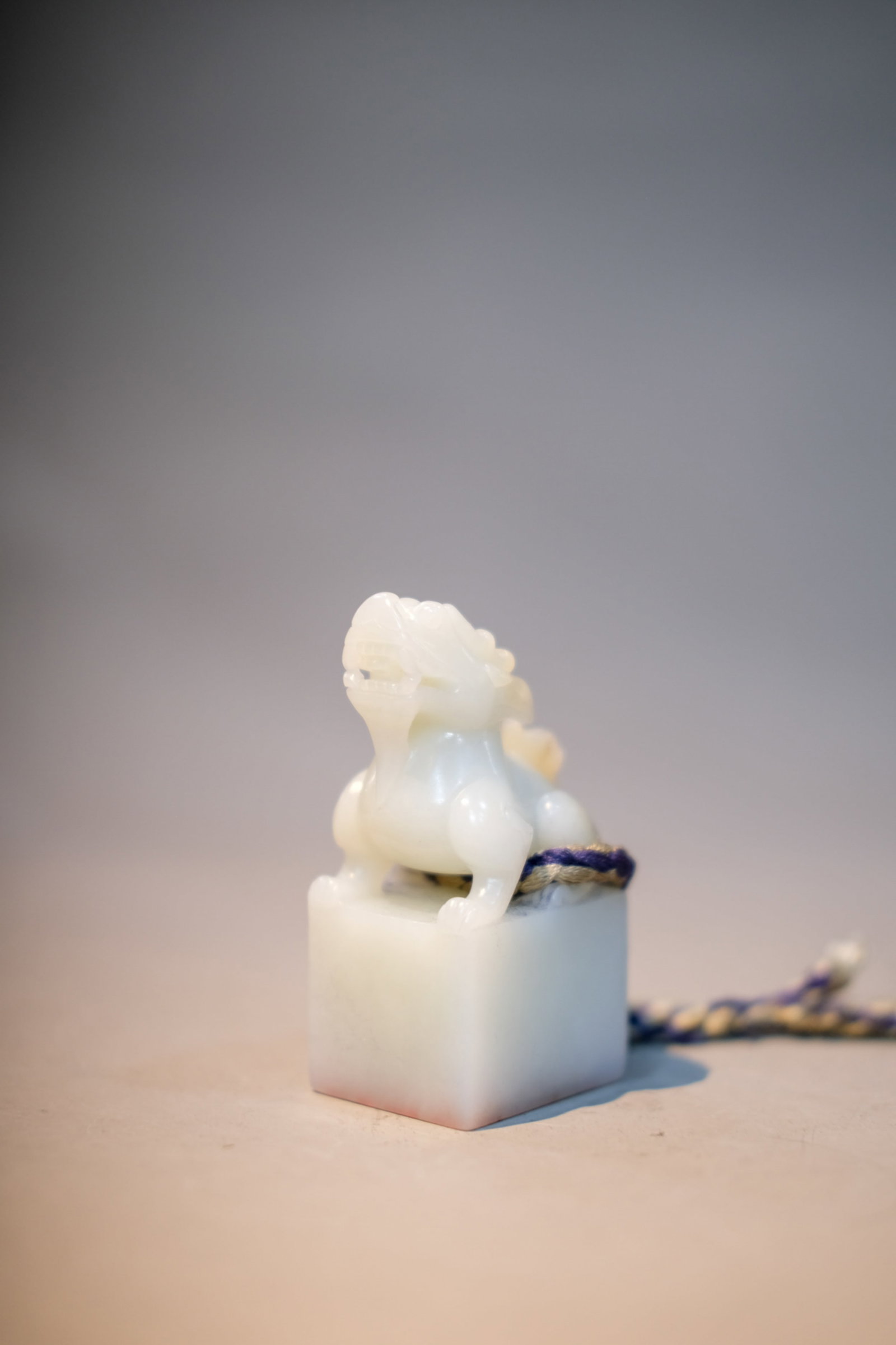 A WHITE JADE 'QILIN' SEAL (1 of 4)