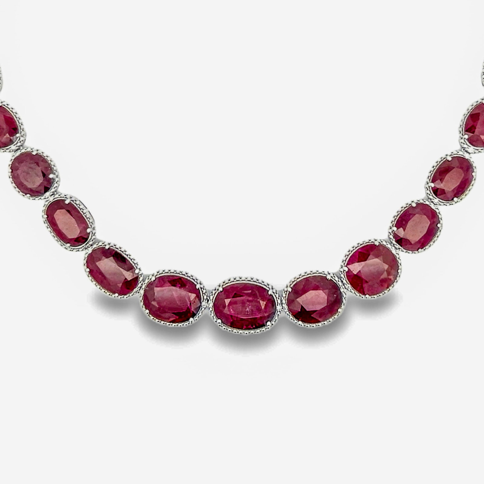 STERLING SILVER, RUBY AND DIAMOND NECKLACE WITH GGA (1 of 4)