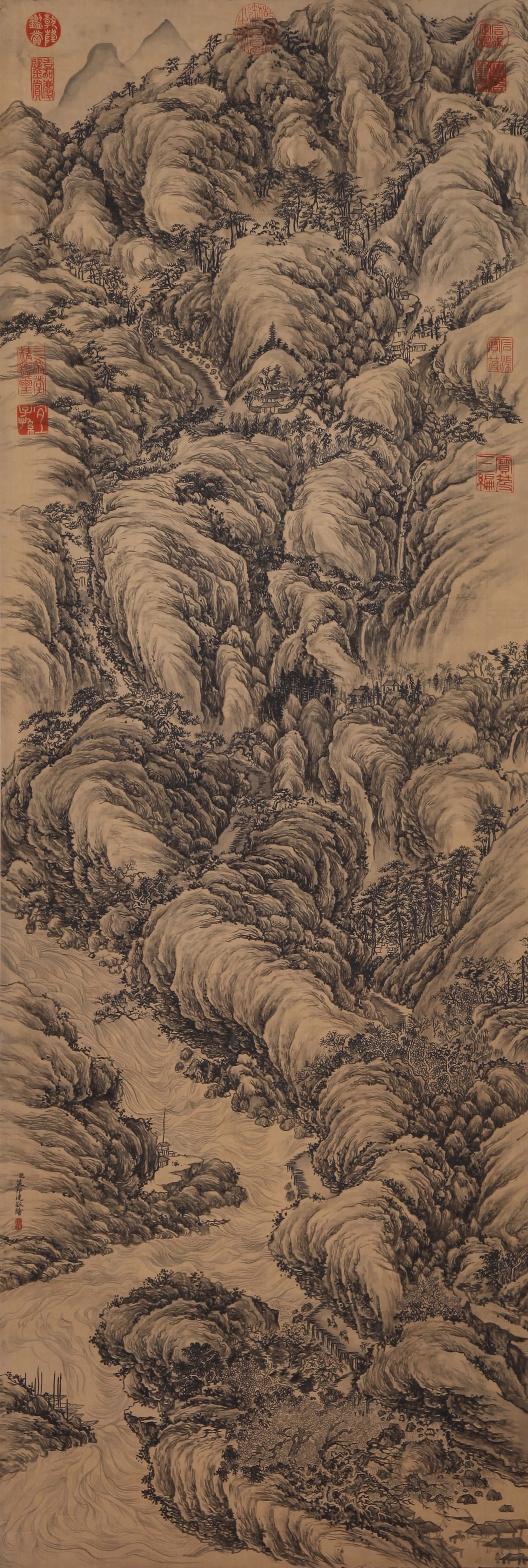 DONG BANGDA (TUNG PANG-TA), ATTRIBUTED TO, LANDSCAPE, HANGING SCROLL - 2