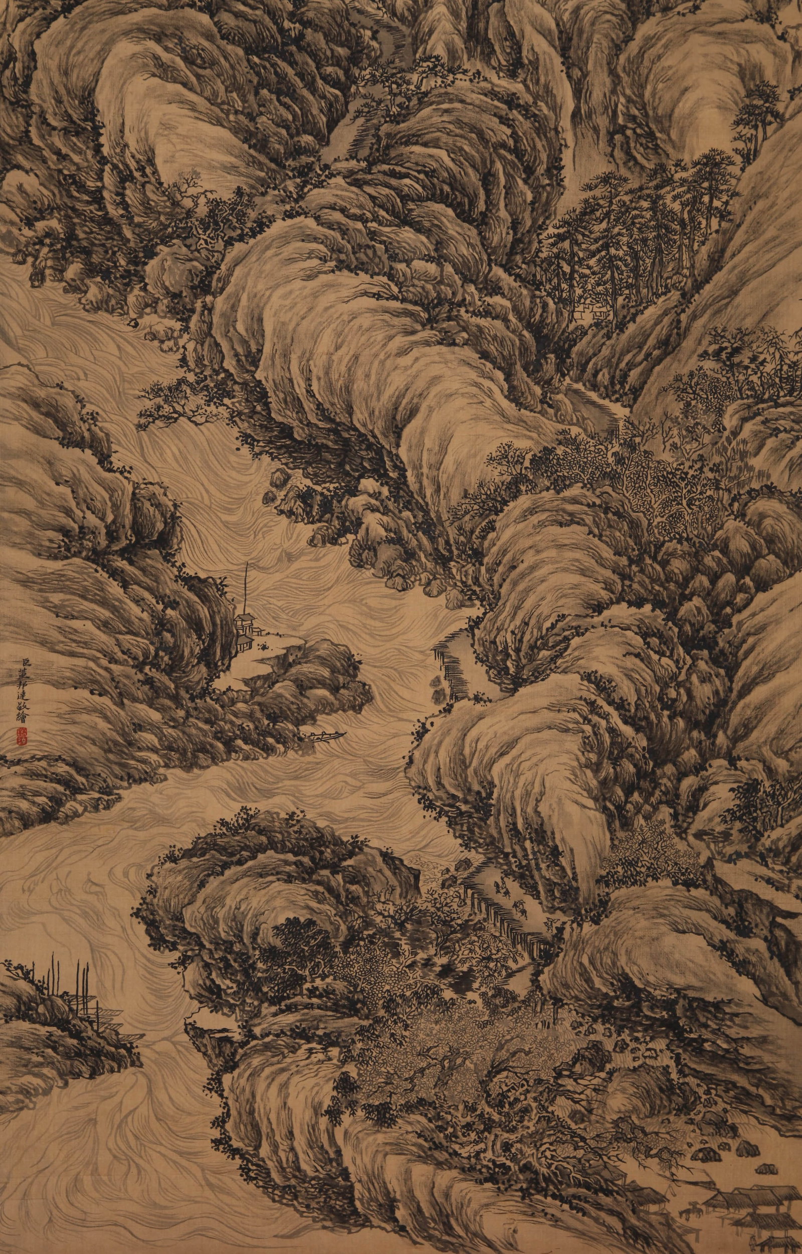 DONG BANGDA (TUNG PANG-TA), ATTRIBUTED TO, LANDSCAPE, HANGING SCROLL - 4