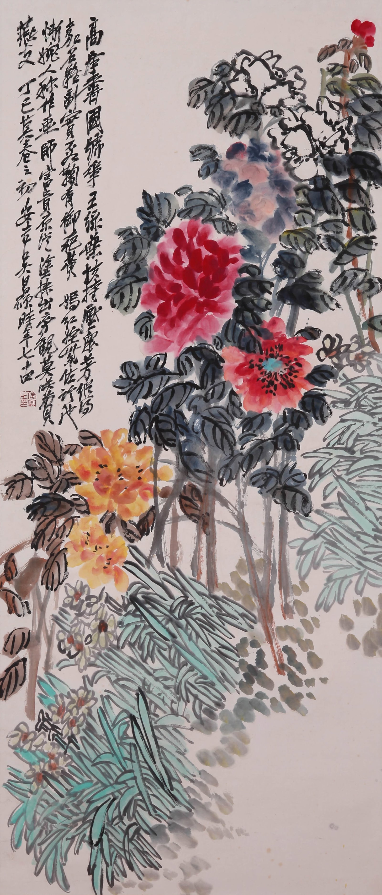 WU CHANGSHUO, ATTRIBUTED TO, FLOWERS, HANGING SCROLL - 2