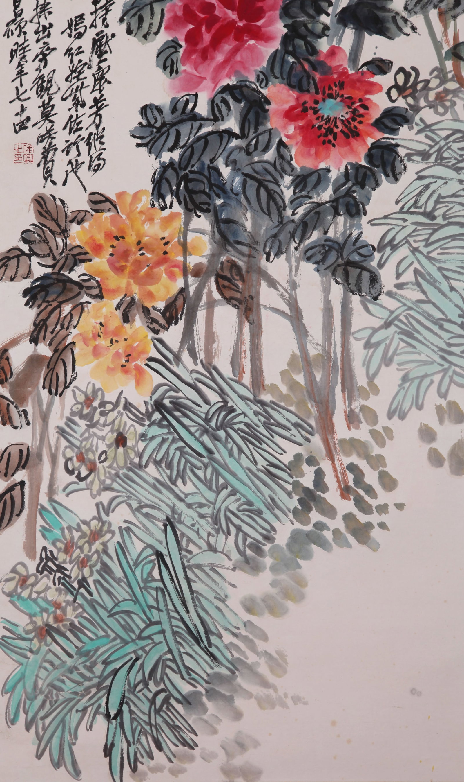 WU CHANGSHUO, ATTRIBUTED TO, FLOWERS, HANGING SCROLL - 4