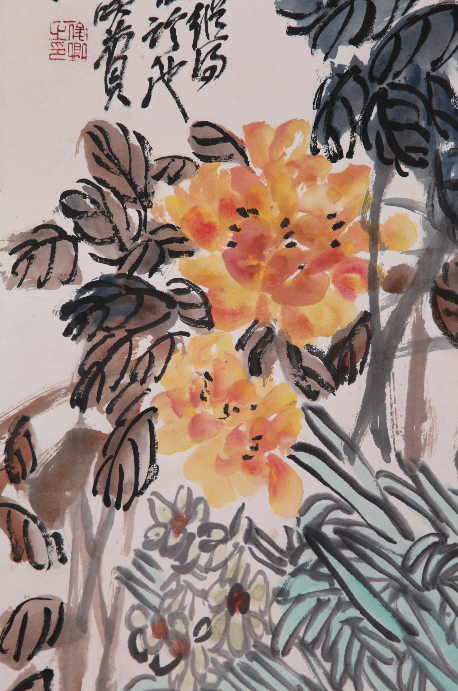 WU CHANGSHUO, ATTRIBUTED TO, FLOWERS, HANGING SCROLL - 7