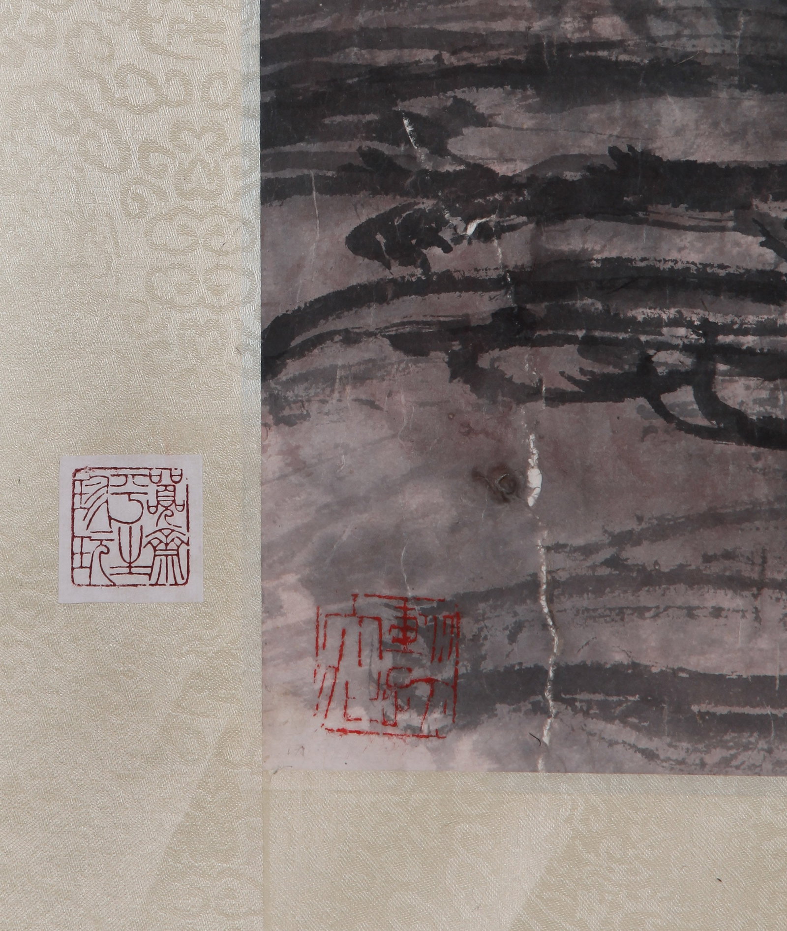 FU BAOSHI (FU PAO-SHIH), ATTRIBUTED TO, WATERFALL AT JINGPO LAKE, MOUNTED FOR FRAMING - 12