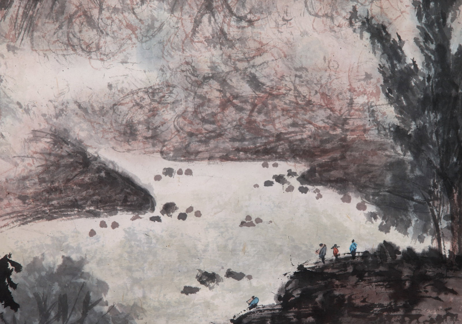FU BAOSHI (FU PAO-SHIH), ATTRIBUTED TO, WATERFALL AT JINGPO LAKE, MOUNTED FOR FRAMING - 6