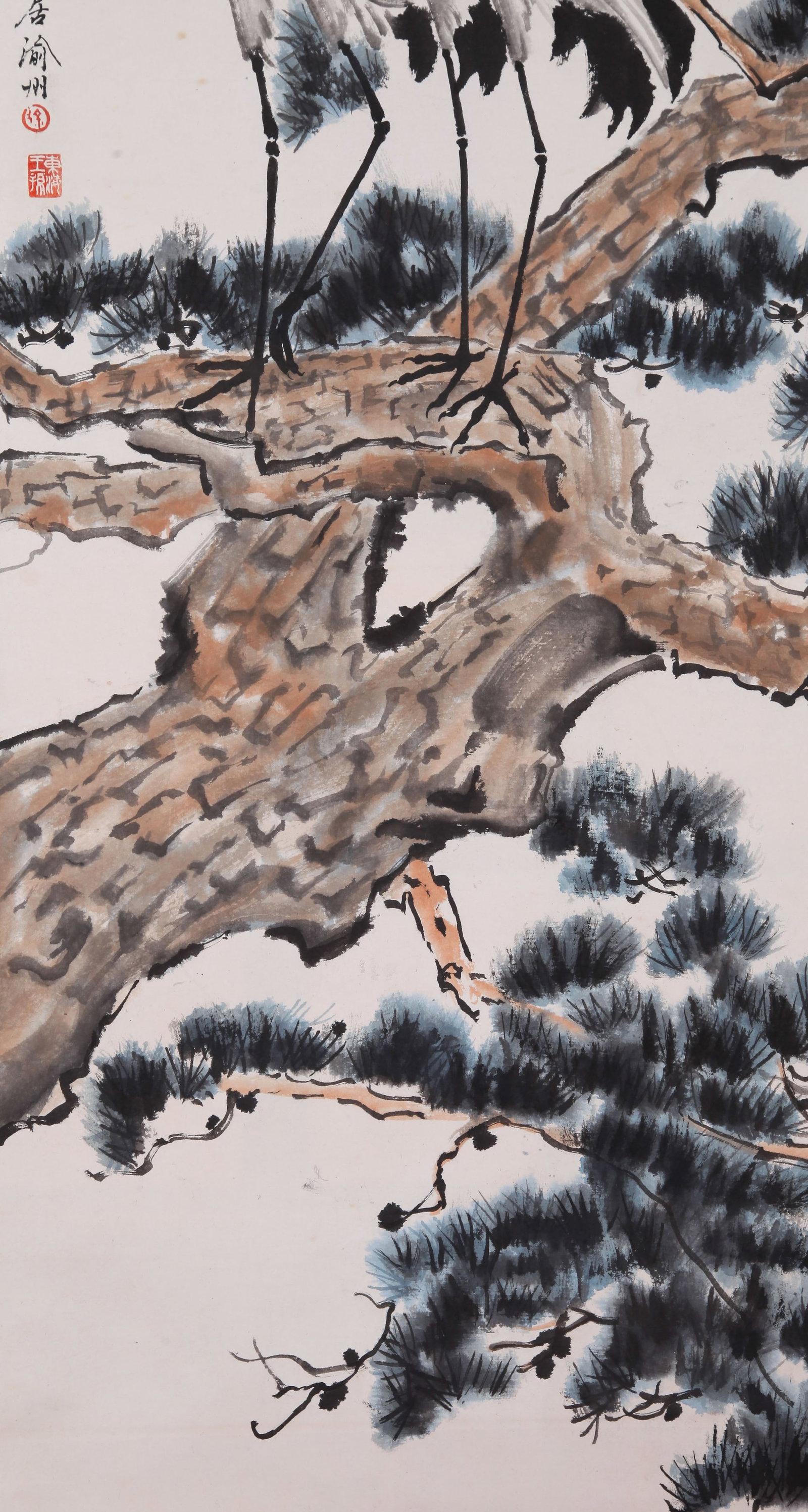 XU BEIHONG (HSU PEI-HUNG), ATTRIBUTED TO, TWO CRANES, HANGING SCROLL - 4