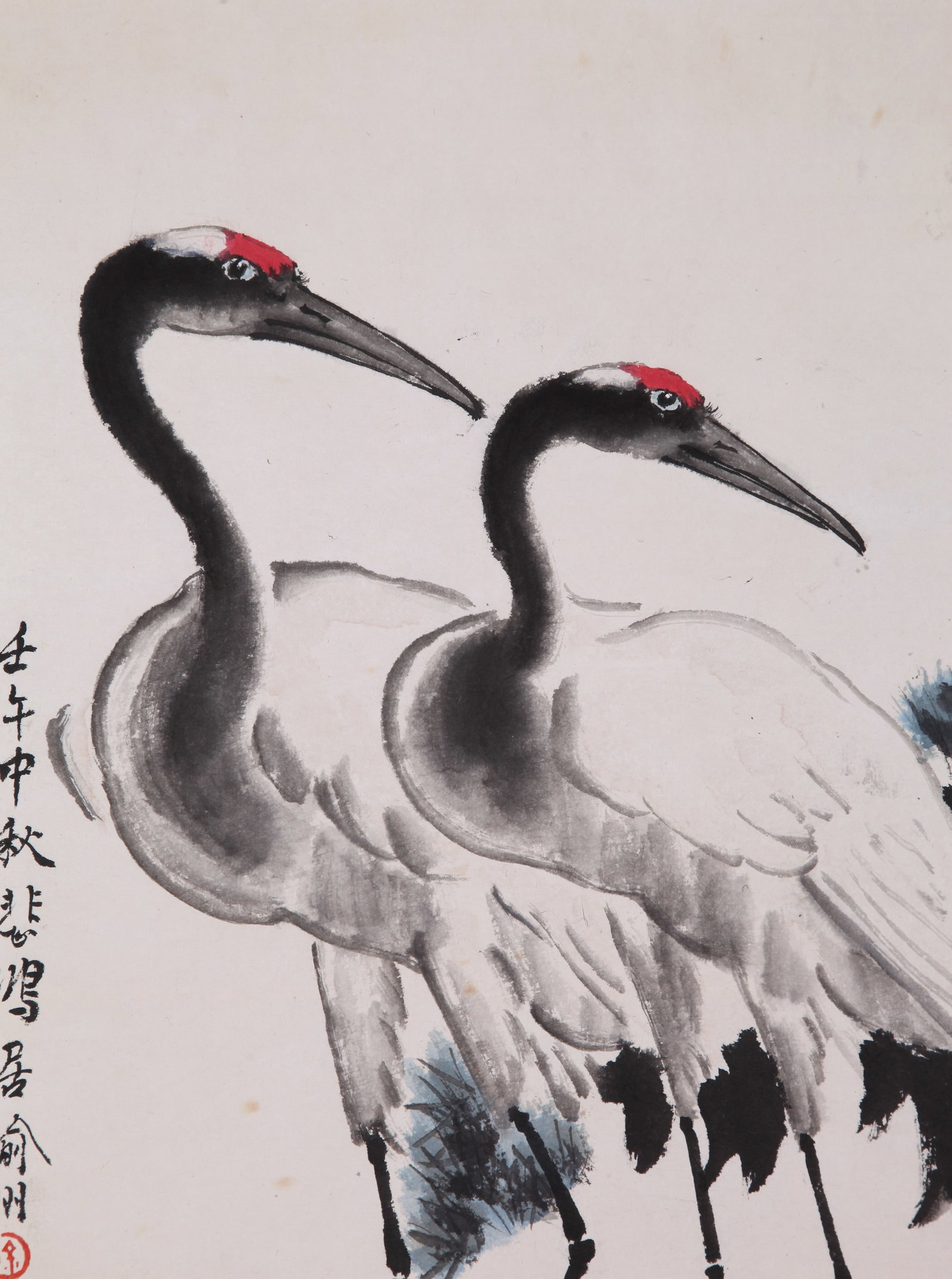 XU BEIHONG (HSU PEI-HUNG), ATTRIBUTED TO, TWO CRANES, HANGING SCROLL - 9