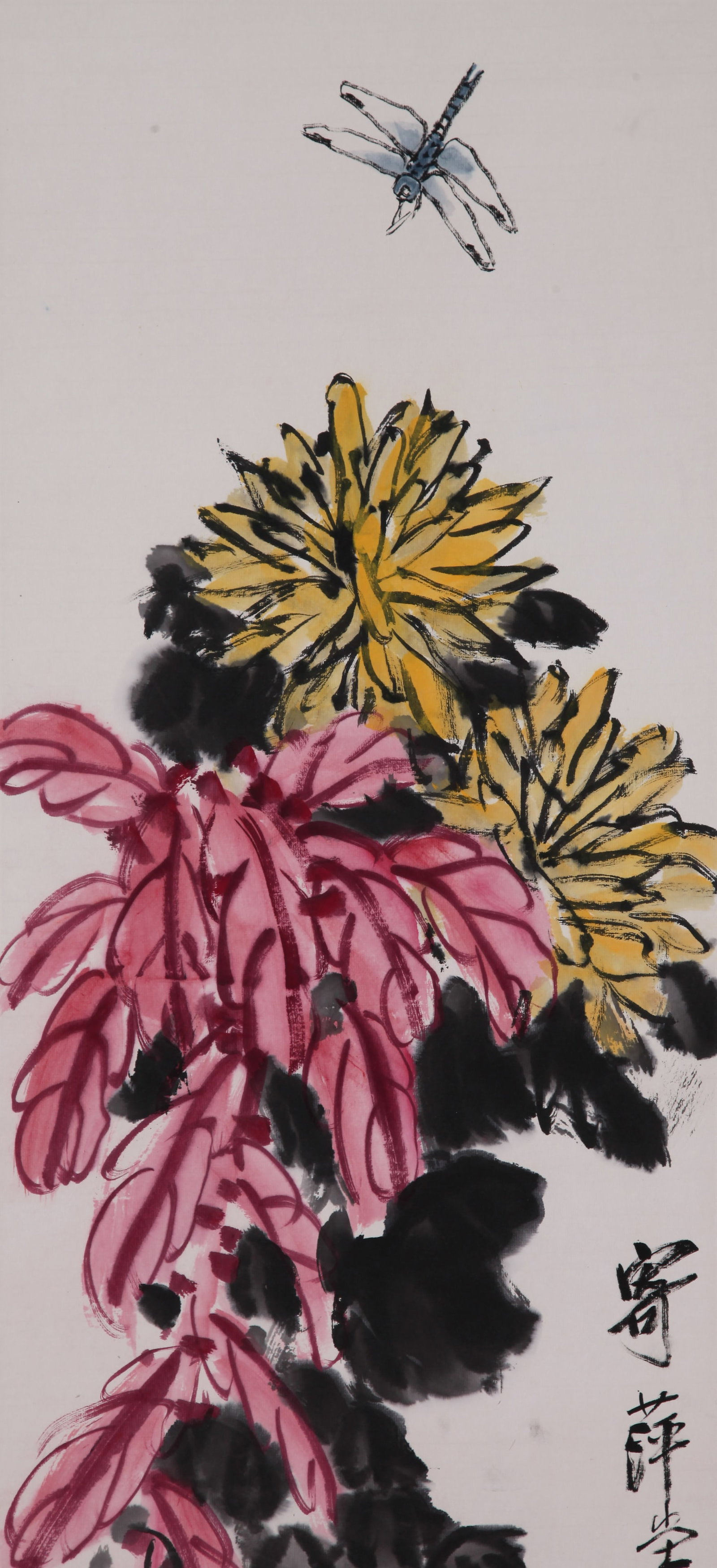 QI BAISHI (CHI PAI-SHIH), ATTRIBUTED TO, AUTUMN FLOWERS, HANGING SCROLL - 3