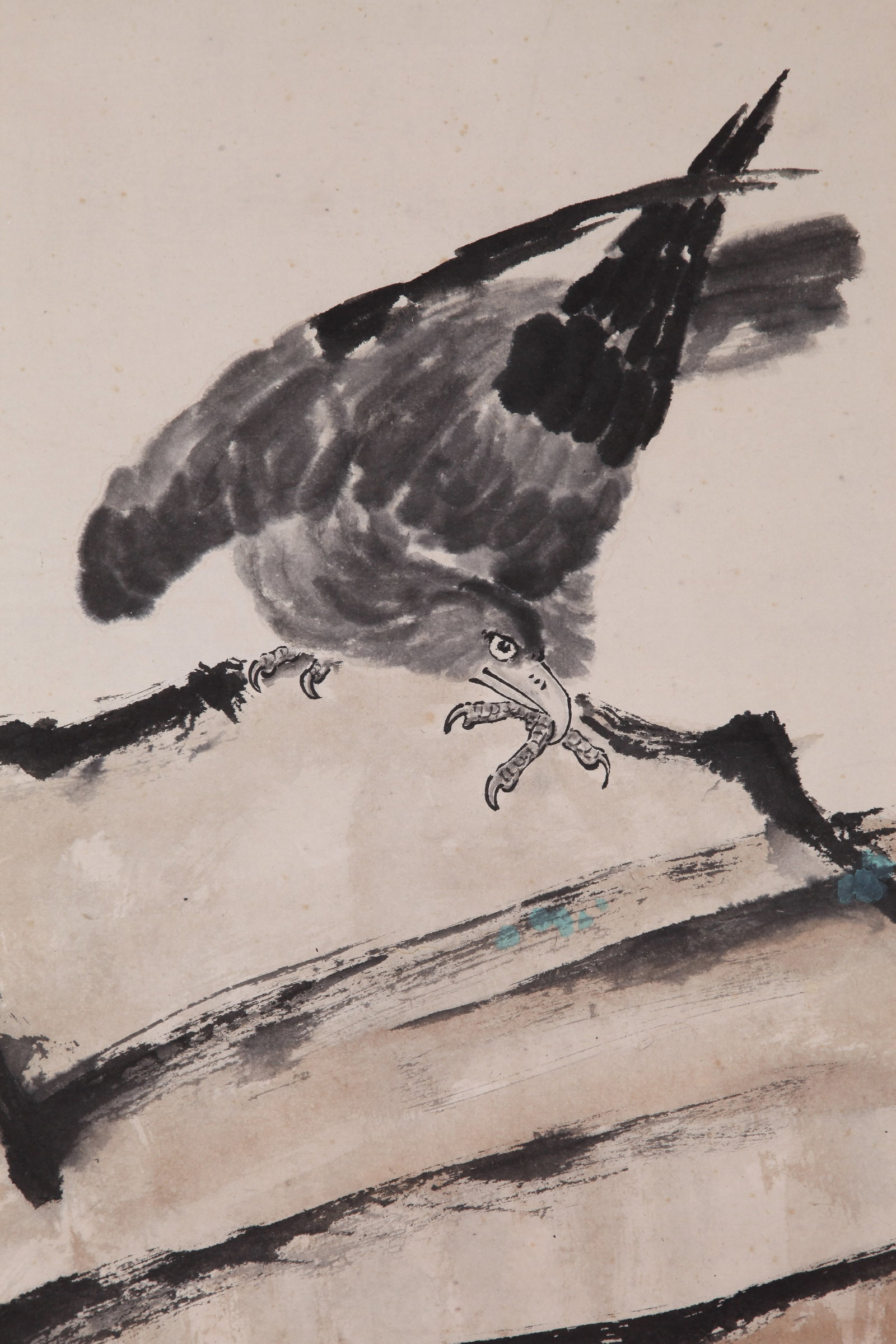XU BEIHONG (HSU PEI-HUNG), ATTRIBUTED TO, EAGLE AND ROCK, HANGING SCROLL - 3