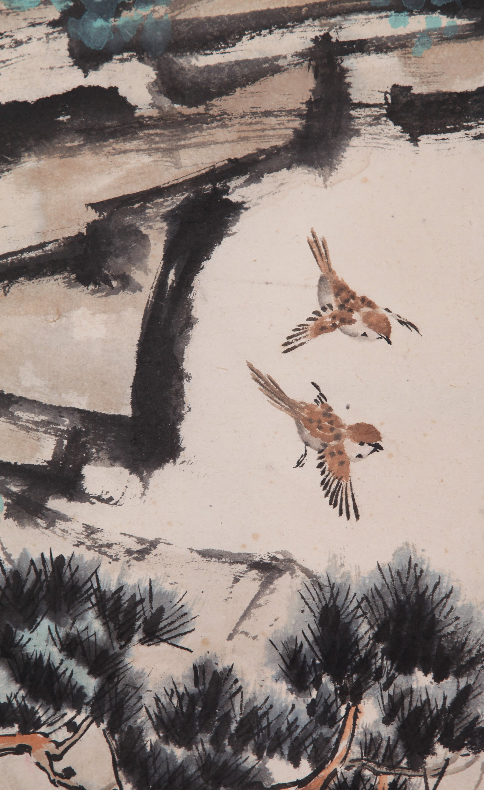 XU BEIHONG (HSU PEI-HUNG), ATTRIBUTED TO, EAGLE AND ROCK, HANGING SCROLL - 4