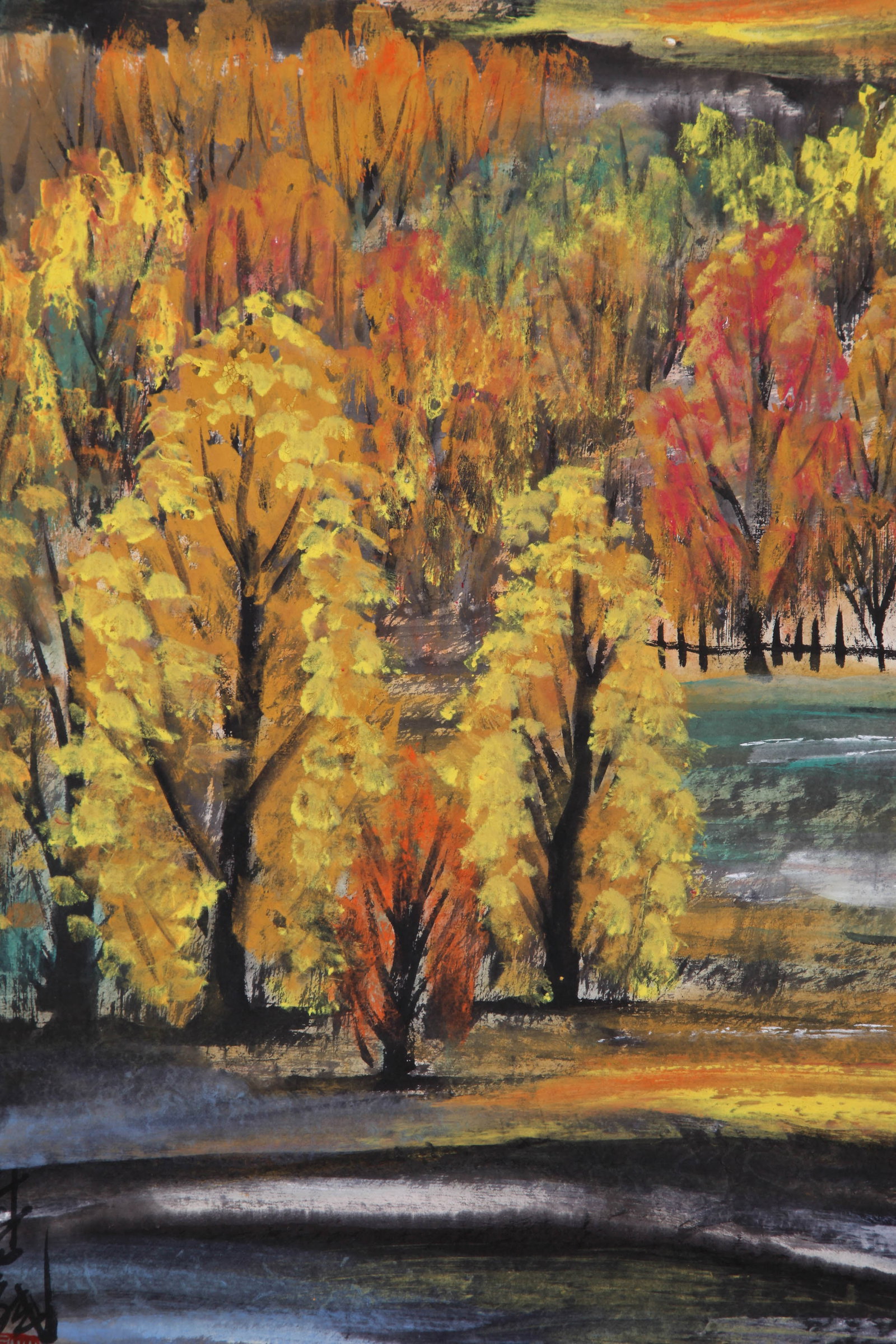 LIN FENGMIAN (LIN FENG-MIEN), ATTRIBUTED TO, MAPLE FOREST AT DUSK, HANGING SCROLL - 6