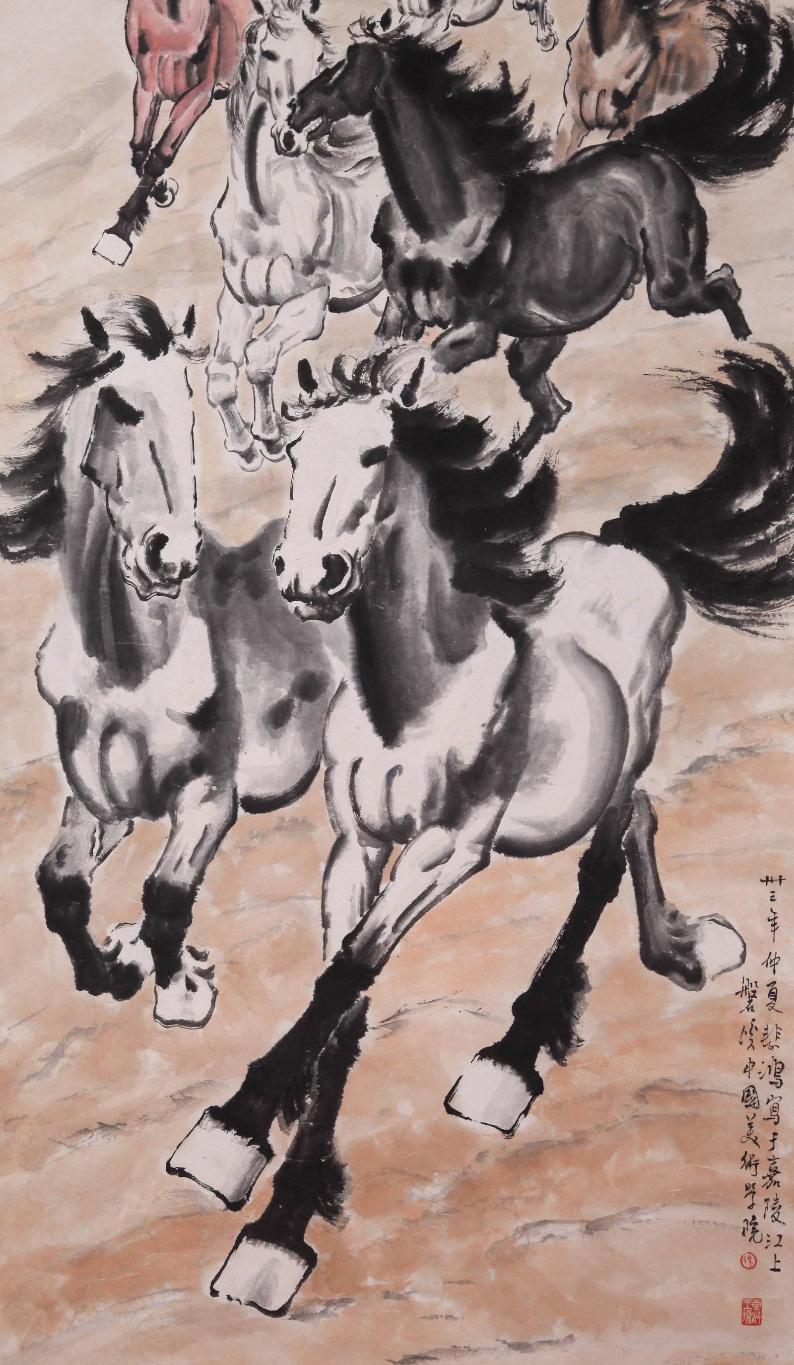 XU BEIHONG (HSU PEI-HUNG), ATTRIBUTED TO, EIGHT HORSES, HANGING SCROLL - 3