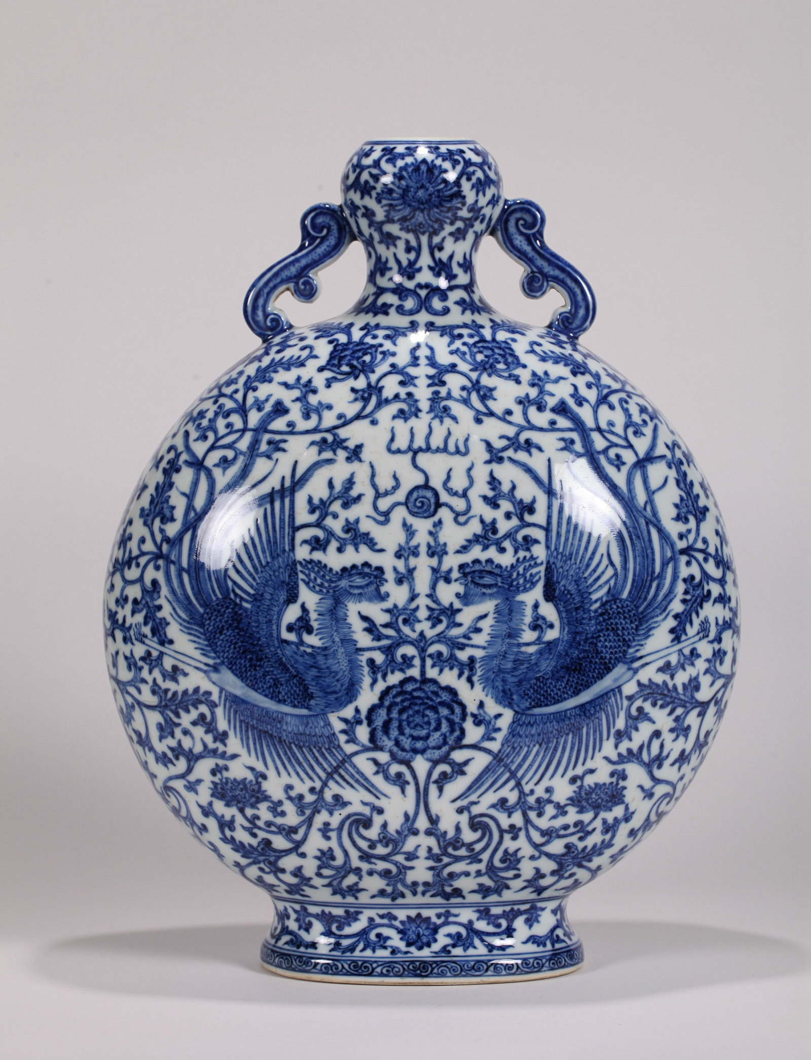 A BLUE AND WHITE 'PHOENIX AND FLORAL' VASE - 2