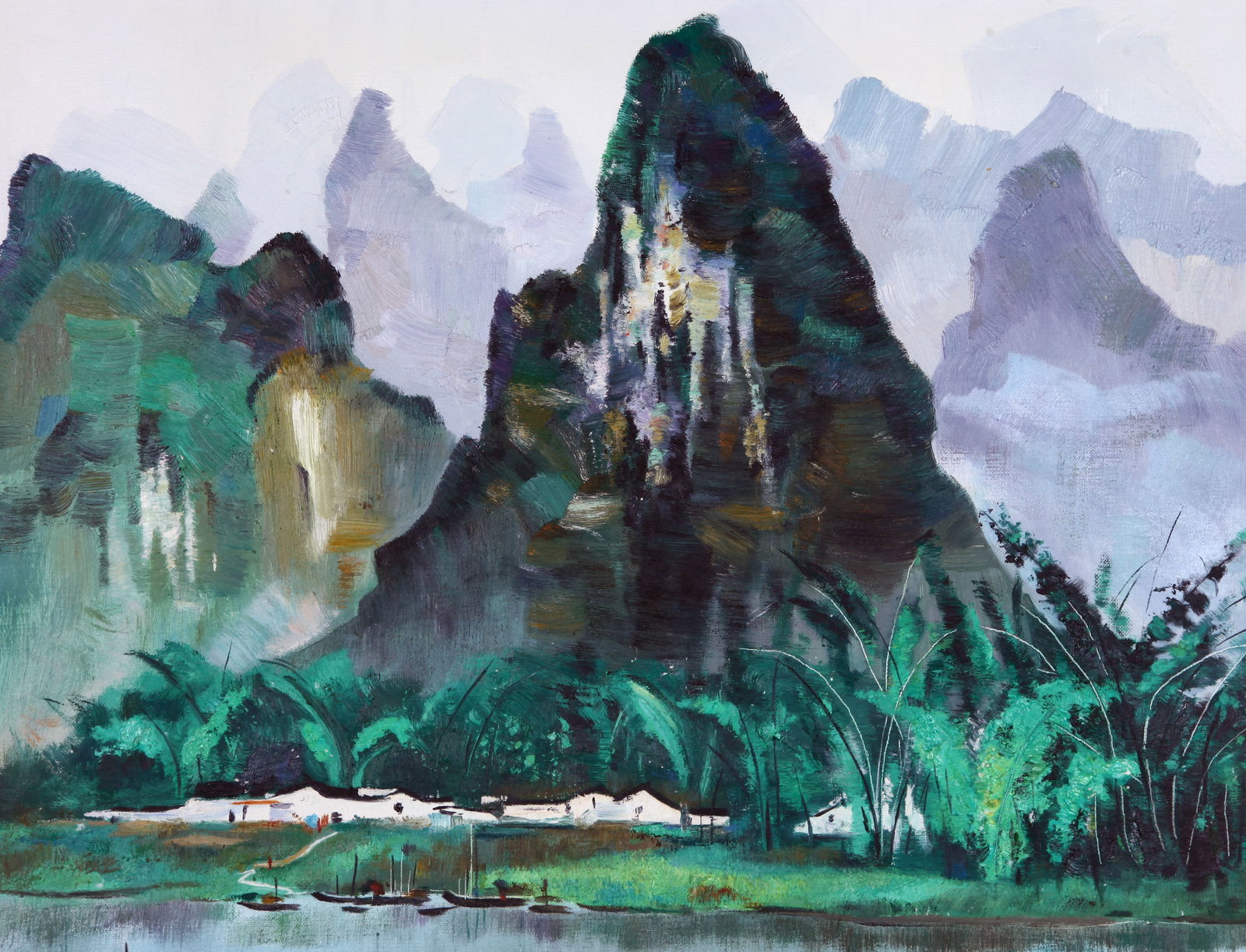 WU GUANZHONG (WU KUAN-CHUNG), ATTRIBUTED TO, LI RIVER, OIL ON CANVAS - 2