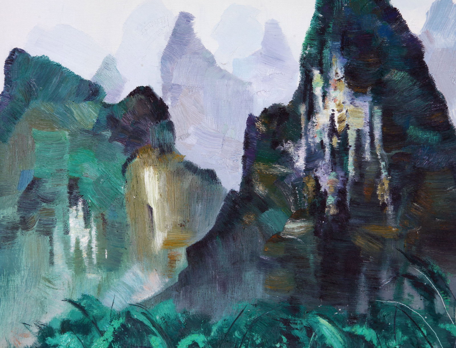 WU GUANZHONG (WU KUAN-CHUNG), ATTRIBUTED TO, LI RIVER, OIL ON CANVAS - 4