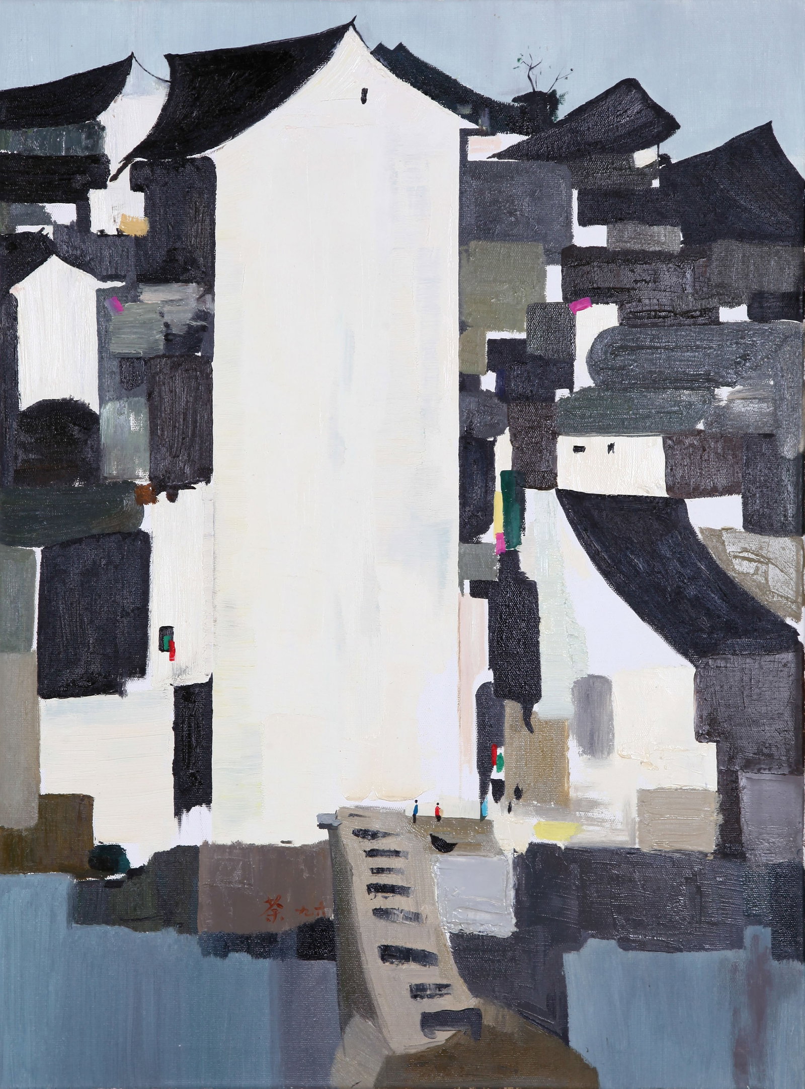WU GUANZHONG (WU KUAN-CHUNG), ATTRIBUTED TO, LANDSCAPE, OIL ON CANVAS (1 of 10)