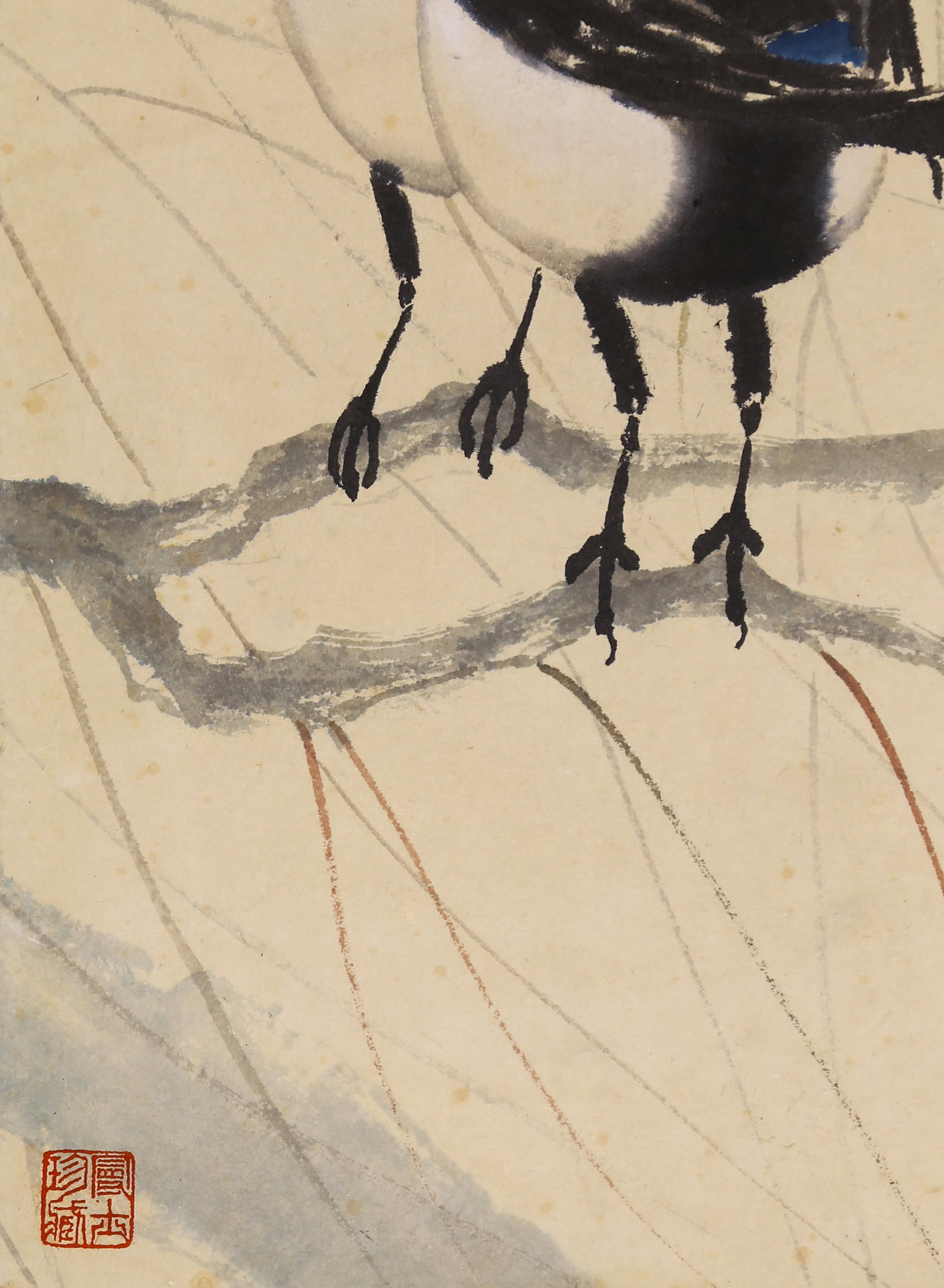 XU BEIHONG (HSU PEI-HUNG), ATTRIBUTED TO, SIX MAGPIES, HANGING SCROLL - 10